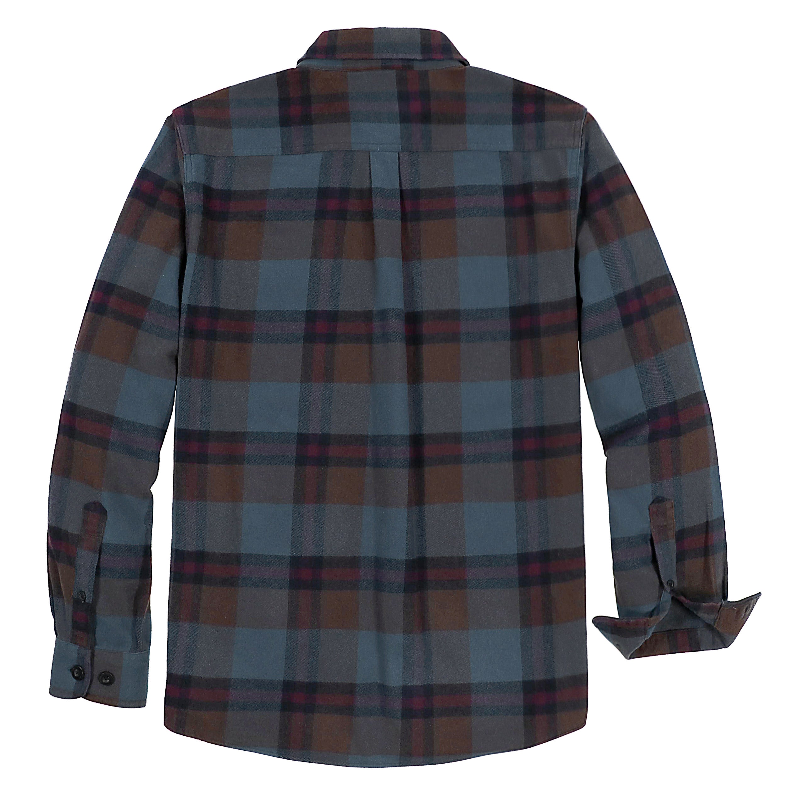 Chemise à carreaux Dubinik® à manches longues et mi-lourde pour homme, chaude, décontractée et douce, en coton, boutonnée, #3402