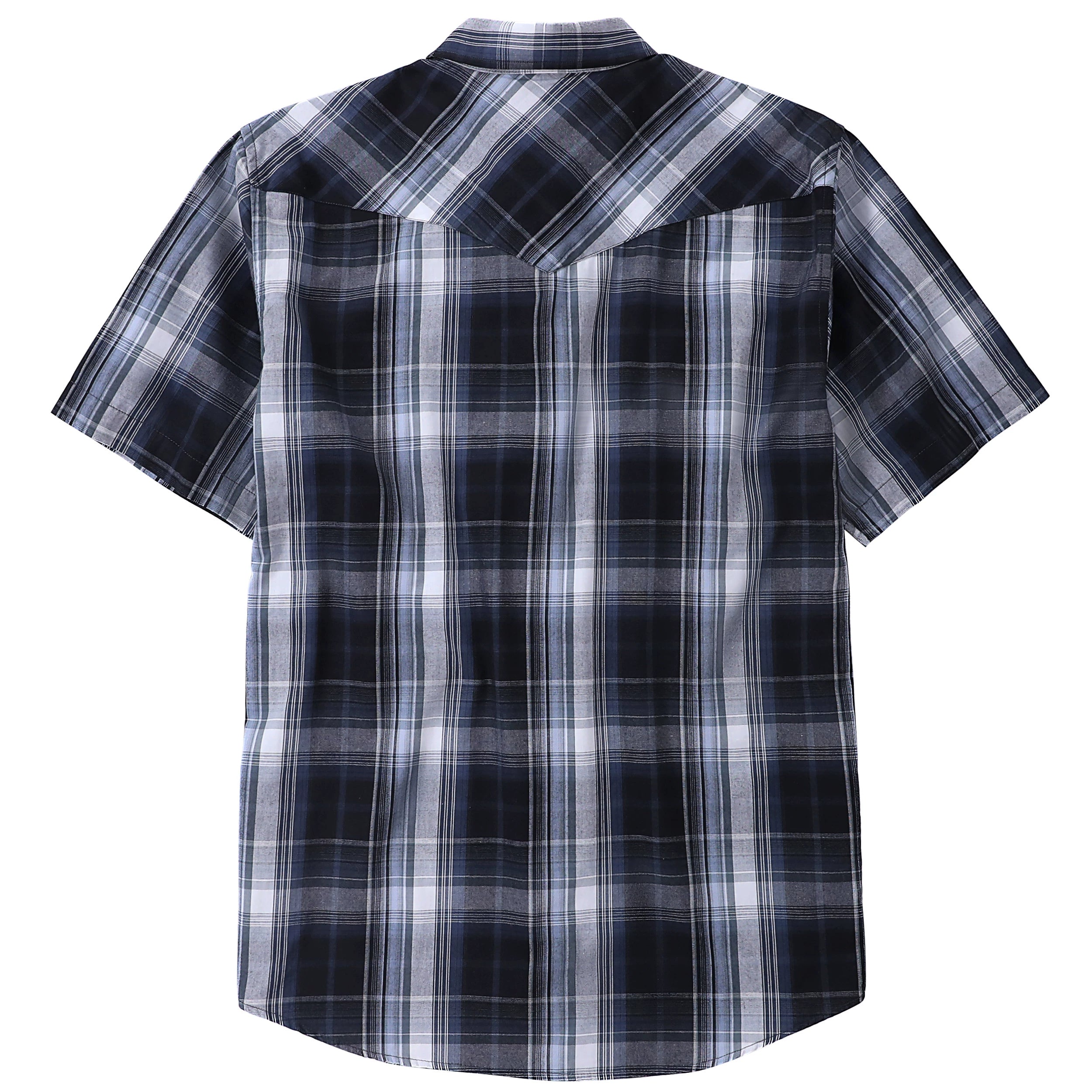 Dubinik® Westernhemden für Herren, kurzärmelig, kariert, Perlendruckknöpfe, Hemden für Herren, Button-Up-Hemd, Cowboy, lässiges Arbeitshemd #41024