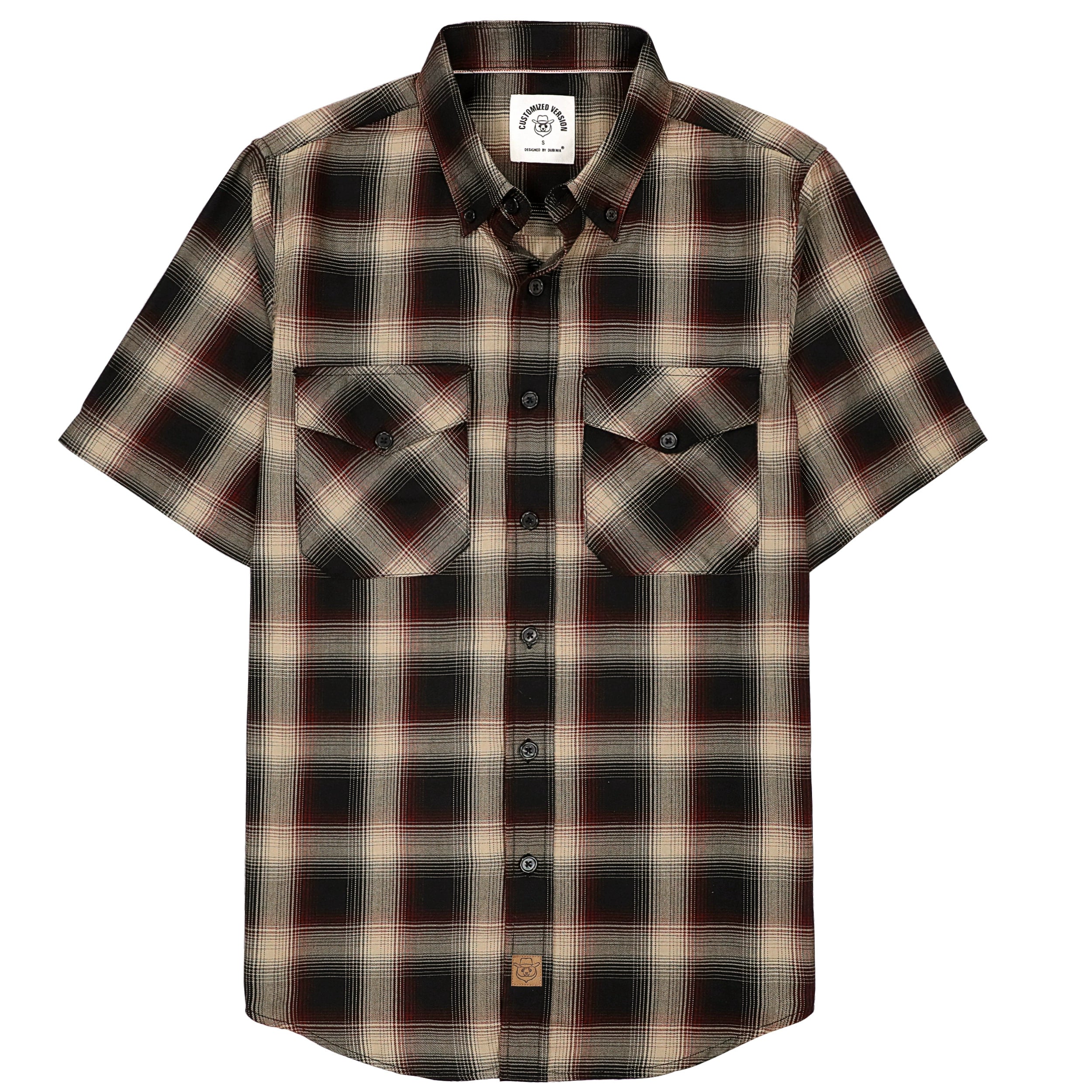 Dubinik® Bamboo Viscose Mens Short Sleeve Button Down Pockets Shirts#39004