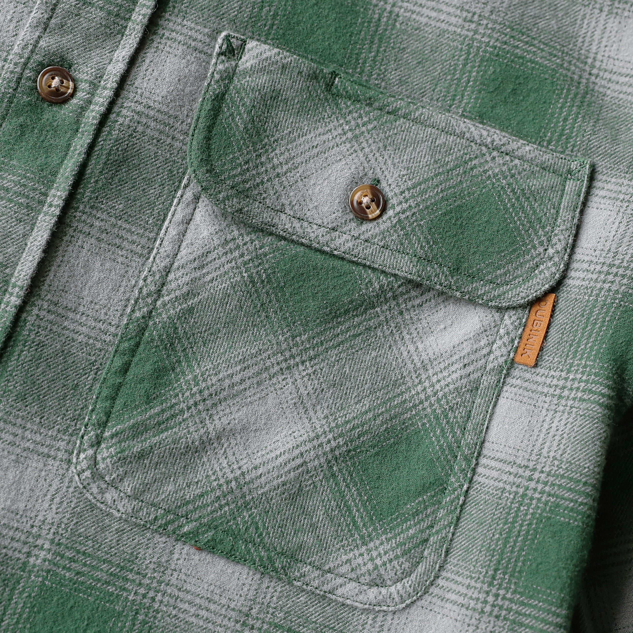 Chemise en flanelle Dubinik® pour homme, manches longues, boutonnée, à carreaux, tout en coton doux et brossé, chemise utilitaire décontractée #0030024