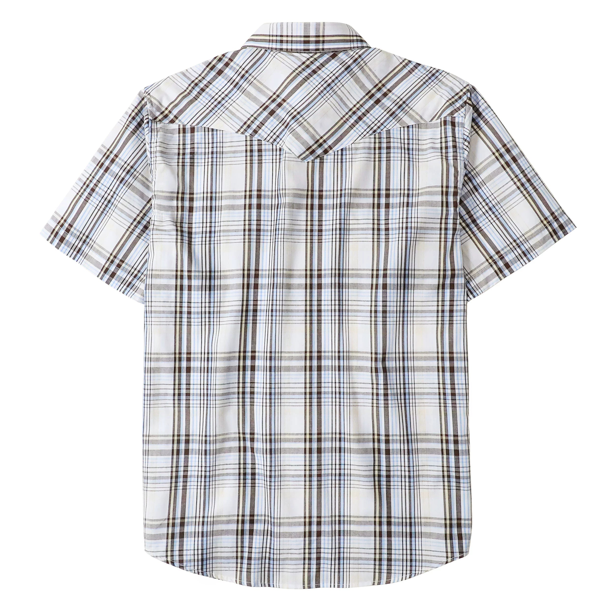 Dubinik® Westernhemden für Herren, kurzärmelig, kariert, Perlendruckknöpfe, Hemden für Herren, Button-Up-Hemd, Cowboy, lässiges Arbeitshemd #41007