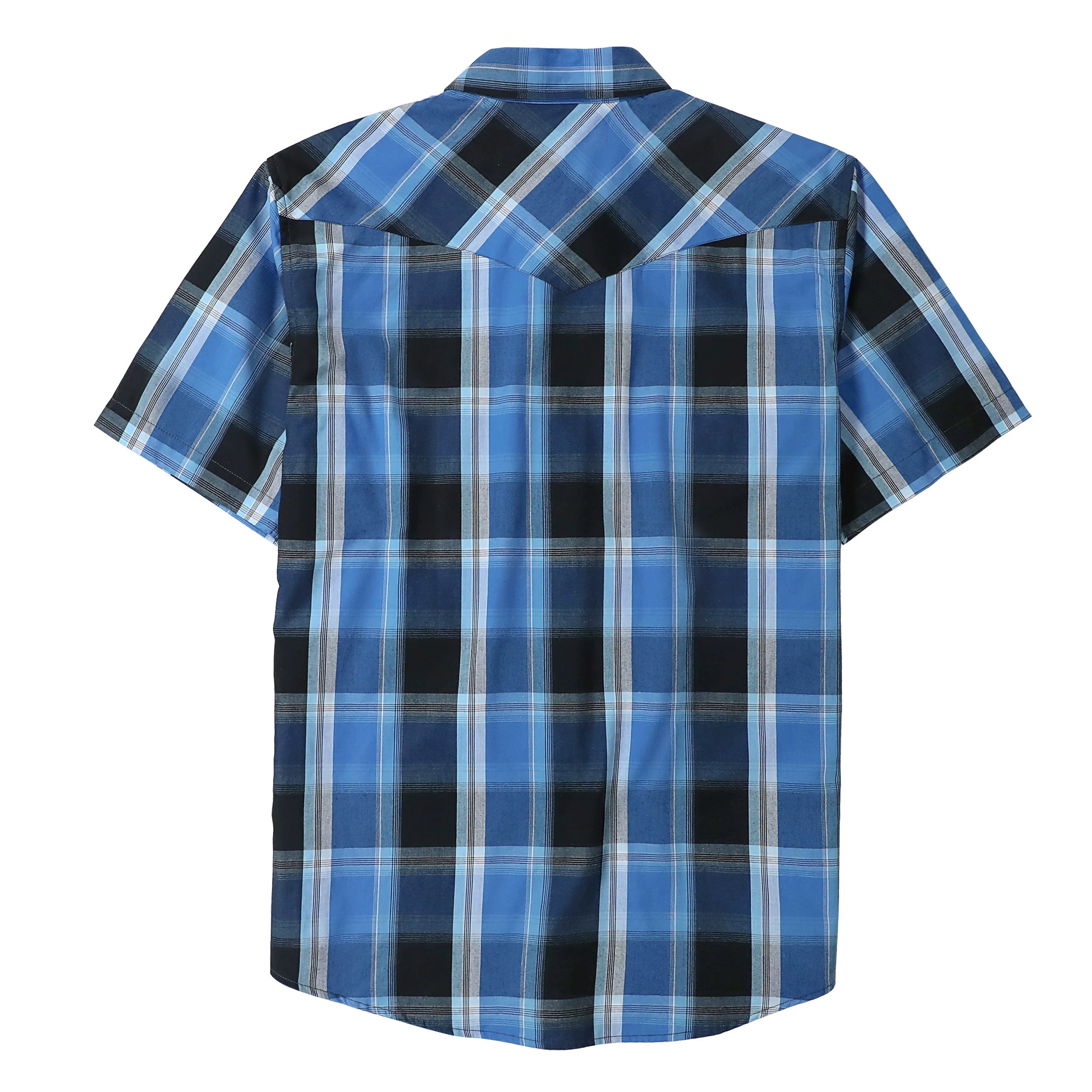 Chemises western Dubinik® pour hommes, manches courtes, carreaux, boutons-pression nacrés, chemise boutonnée, chemise de travail décontractée style cowboy #41019