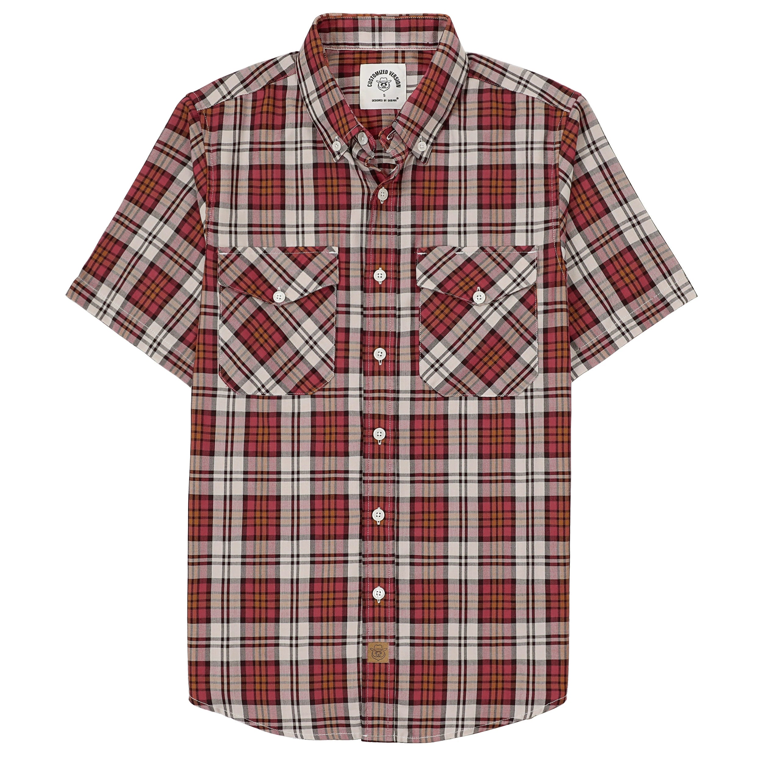 Dubinik® Bamboo Viscose Mens Short Sleeve Button Down Pockets Shirts#39008