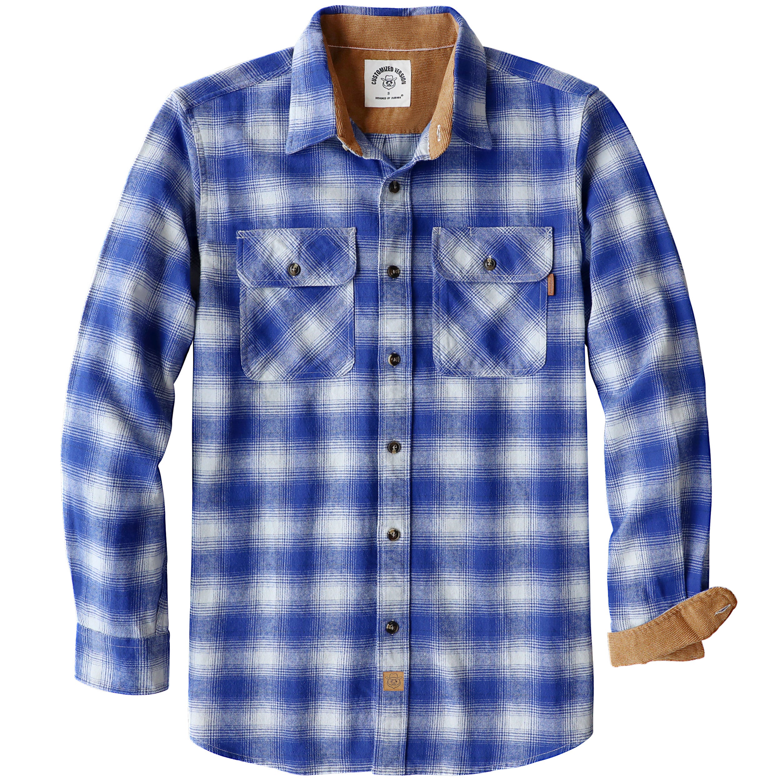 Chemise en flanelle Dubinik® pour homme, manches longues, boutonnée, à carreaux, tout en coton doux et brossé, chemise utilitaire décontractée pour homme #0030017