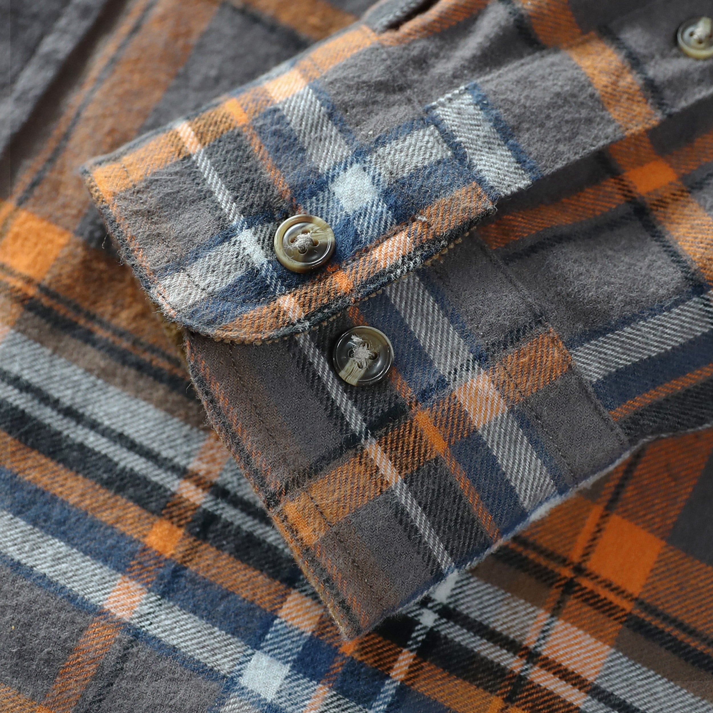Dubinik® Herren Flanellhemd Langarm Button-Down Plaid Alle Baumwolle Weich Gebürstetes Flanellhemd Für Männer Utility Casual Shirt #0030007