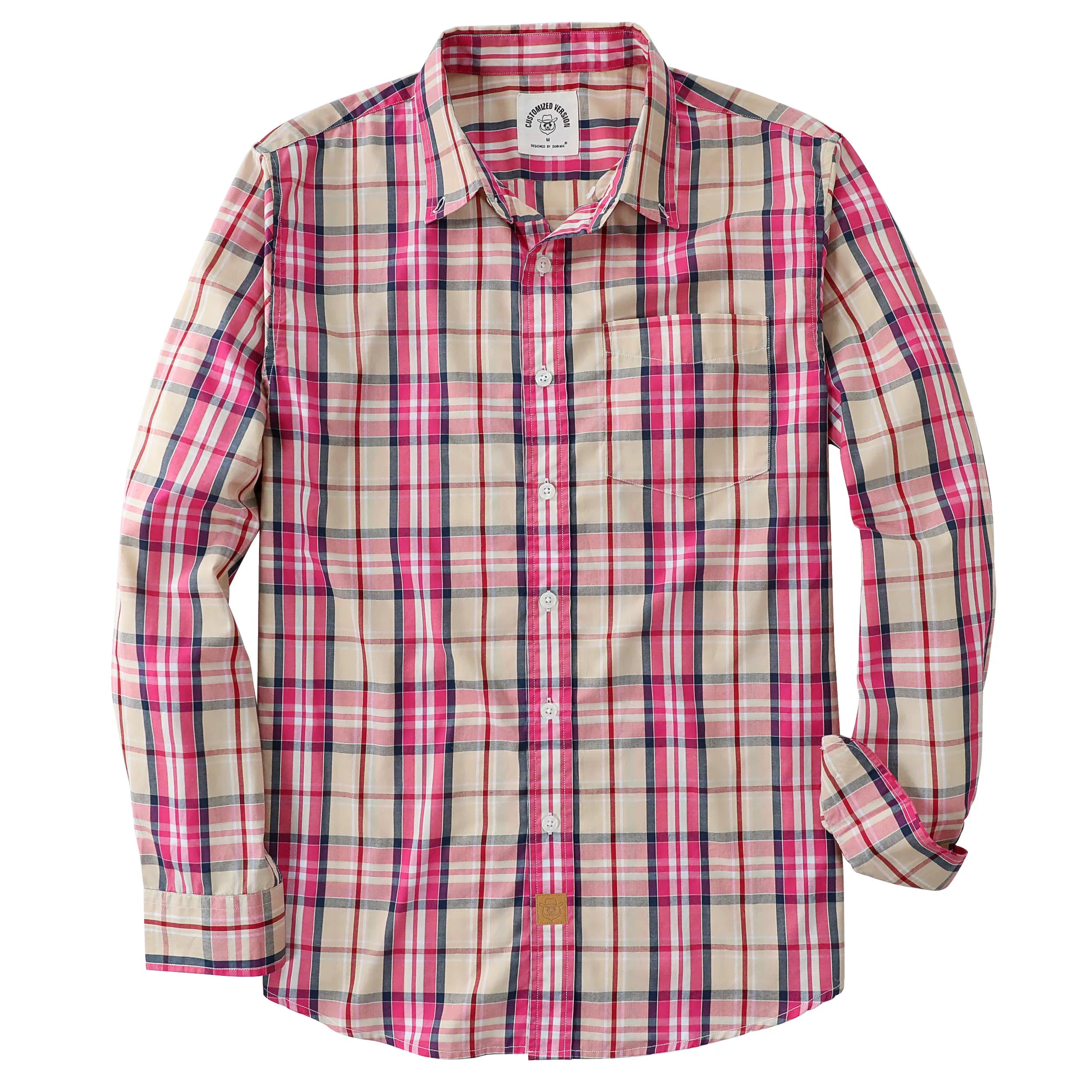 Dubinik®Mens Long Sleeve Casual Button Down Vintage Plaid Shirts#52023