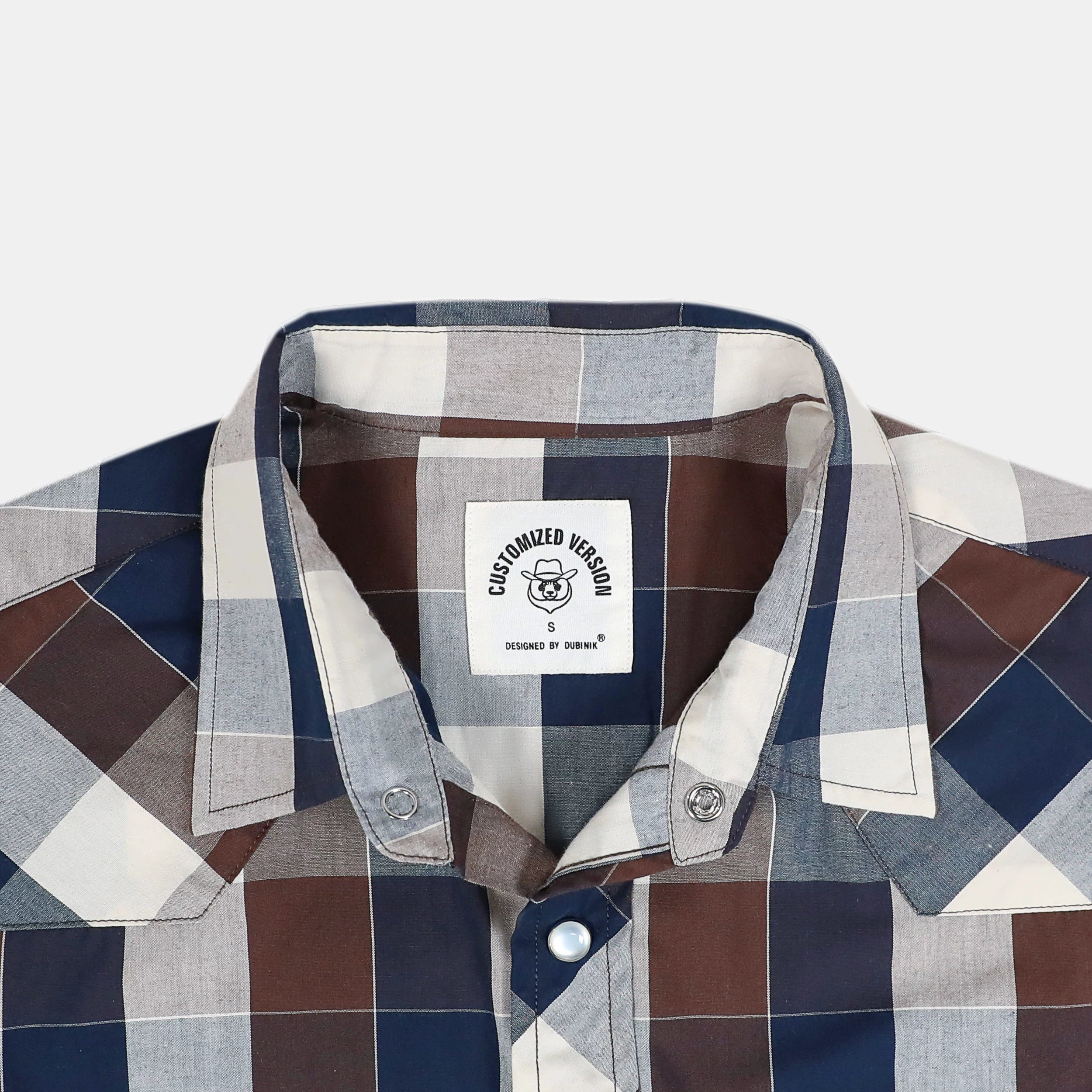 Chemises western Dubinik® pour hommes, manches courtes, carreaux, boutons-pression nacrés, chemise boutonnée, chemise de travail décontractée style cowboy #41010