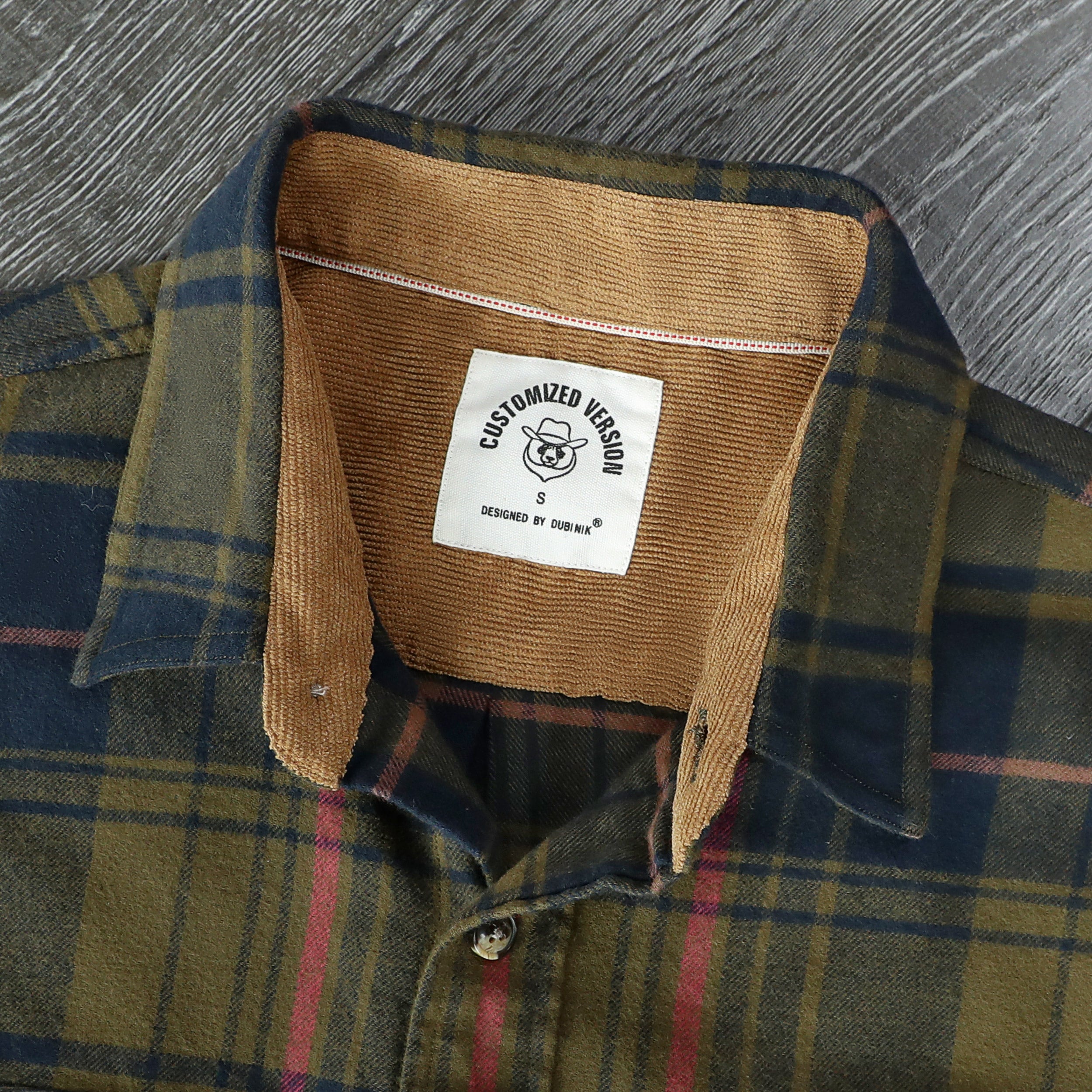 Dubinik® Herren Flanellhemd Langarm Button-Down Plaid Alle Baumwolle Weich Gebürstetes Flanellhemd Für Männer Utility Casual Shirt #0030023