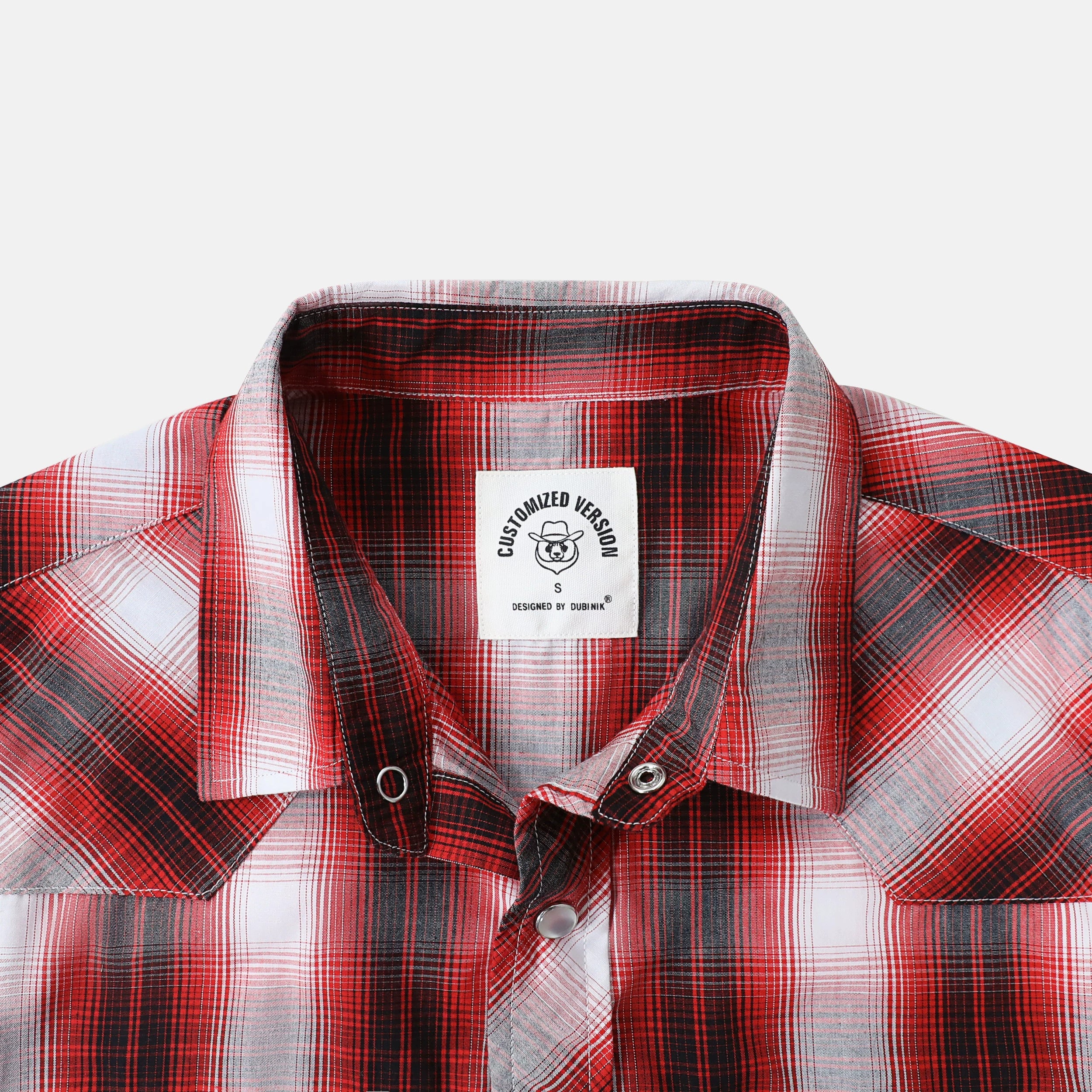 Dubinik® Westernhemden für Herren, kurzärmelig, kariert, Perlendruckknöpfe, Hemden für Herren, Button-Up-Hemd, Cowboy, lässiges Arbeitshemd #41028