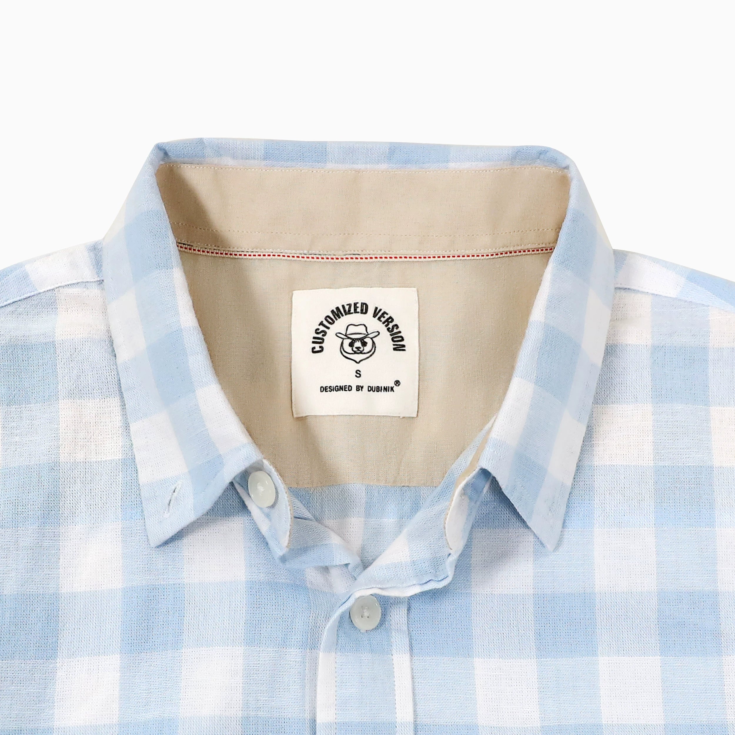Chemises boutonnées à manches courtes pour hommes Dubinik®, 100 % coton, à carreaux, décontractées, avec poche, n° 01148 