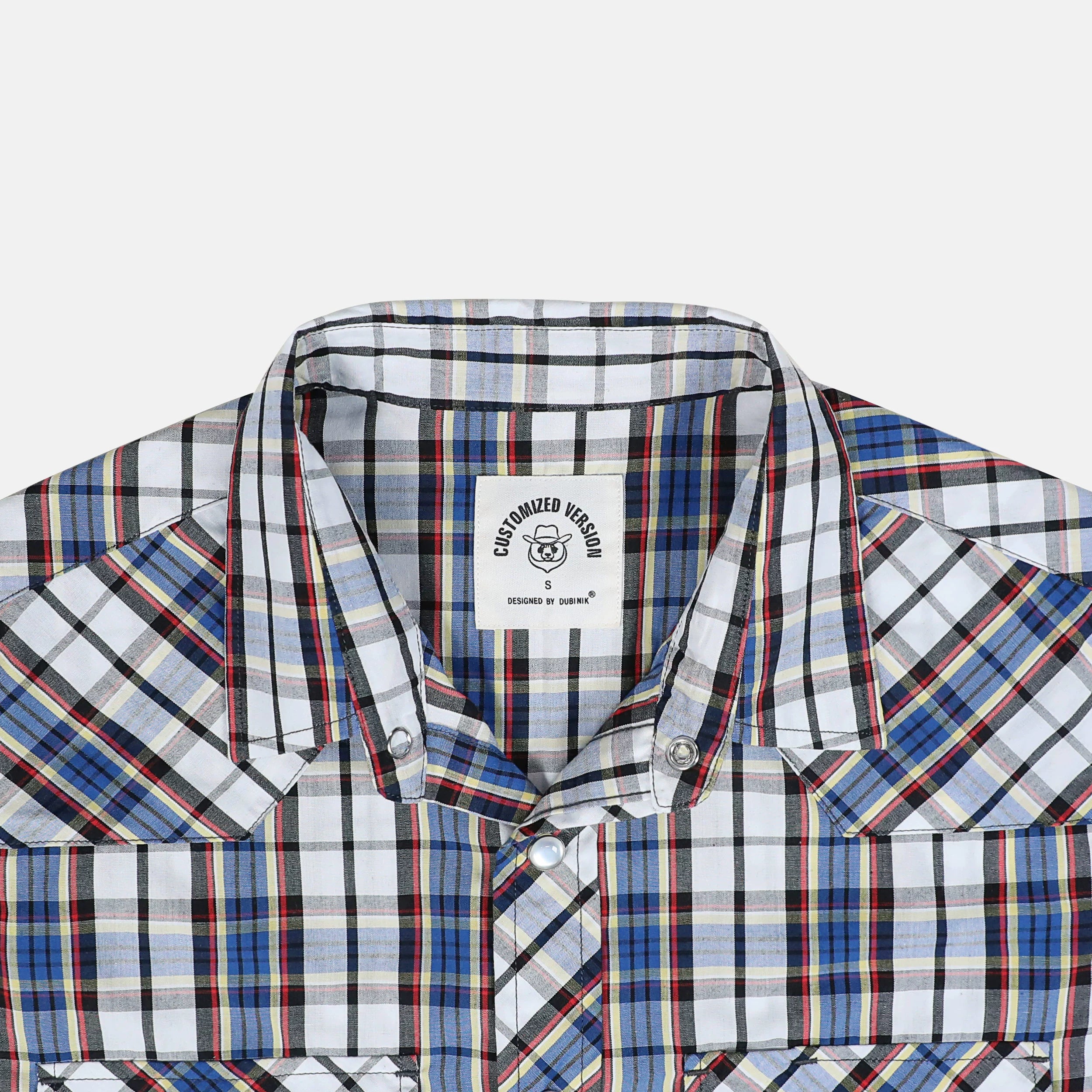 Dubinik® Western Shirts for Men Short Sleeve Plaid Pearl Snap Shirts for Men Button Up Shirt Cowboy Casual Work Shirt#41009