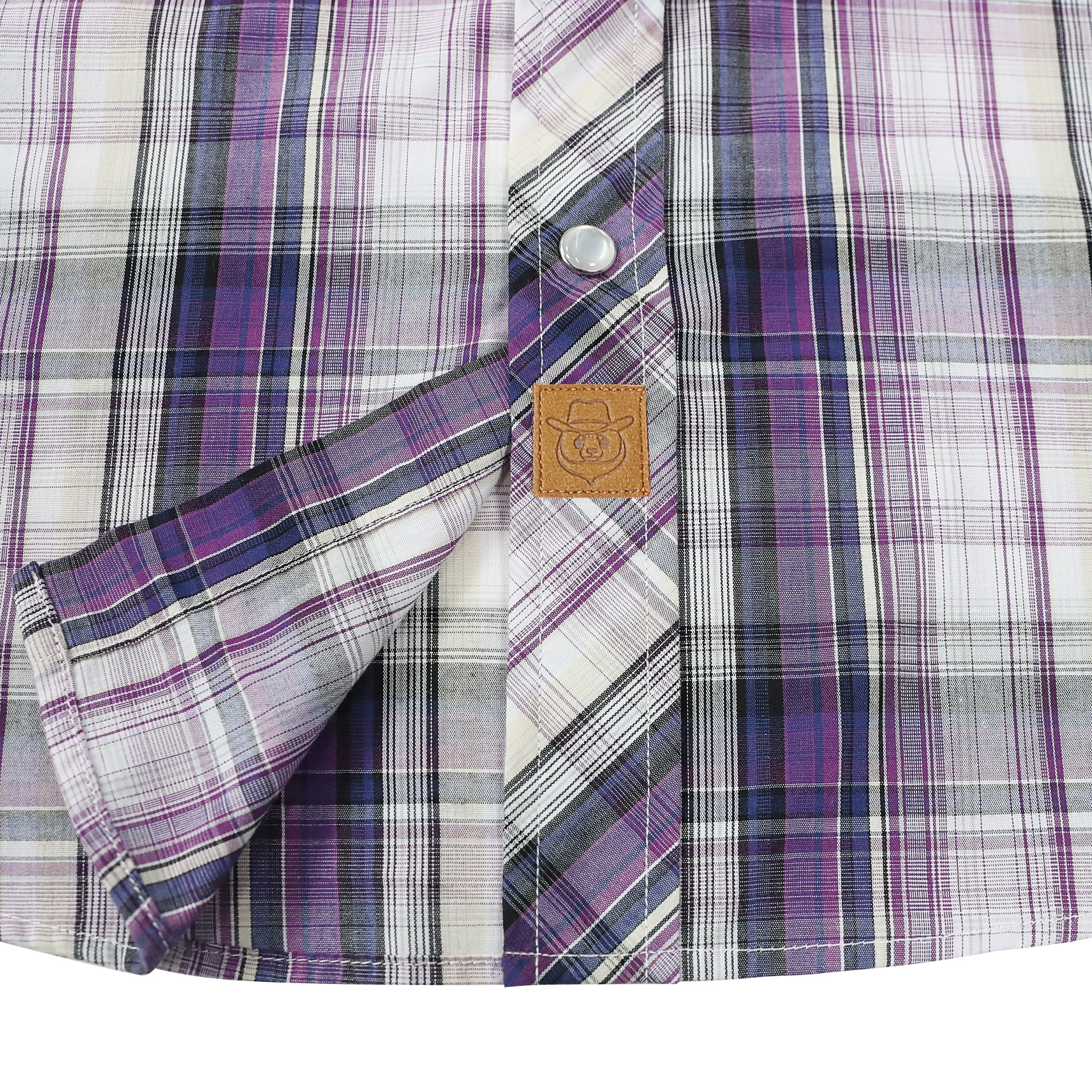 Dubinik® Westernhemden für Herren, kurzärmelig, kariert, Perlendruckknöpfe, Hemden für Herren, Button-Up-Hemd, Cowboy, lässiges Arbeitshemd #41008