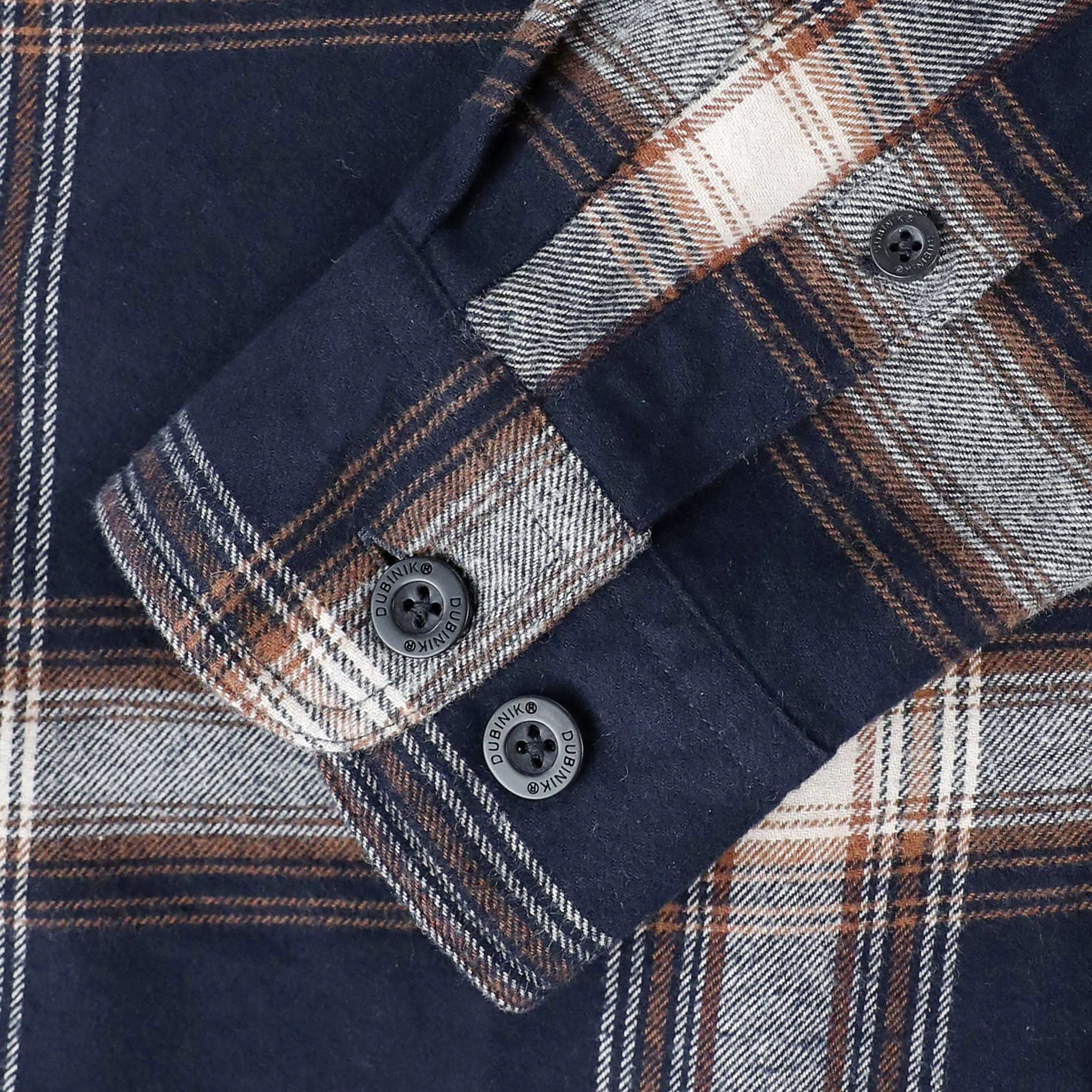 Chemise à carreaux Dubinik® à manches longues et mi-lourde pour homme, chaude, décontractée et douce, en coton, boutonnée, #3422