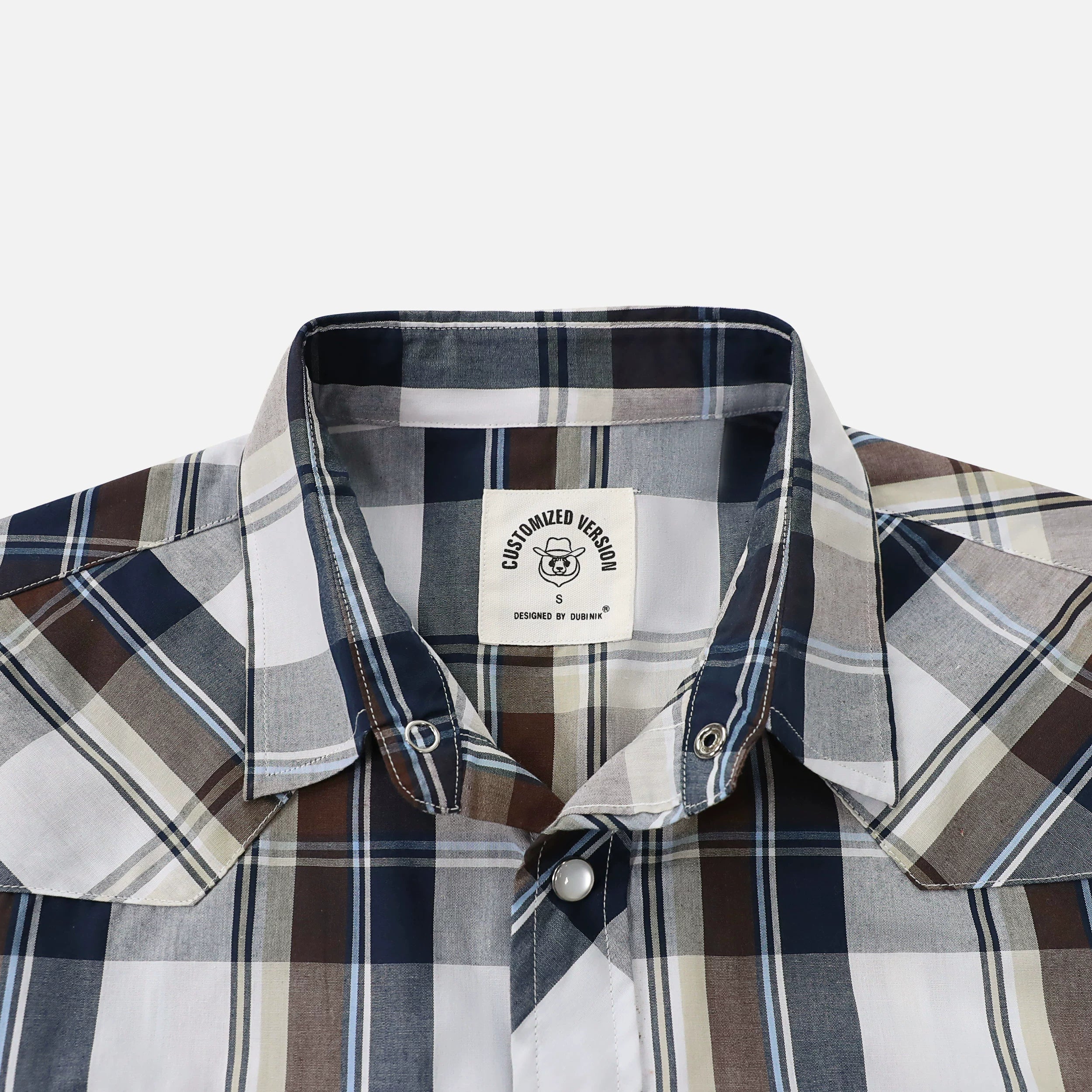 Chemises western Dubinik® pour hommes, manches courtes, carreaux, boutons-pression nacrés, chemise boutonnée, chemise de travail décontractée style cowboy #41006