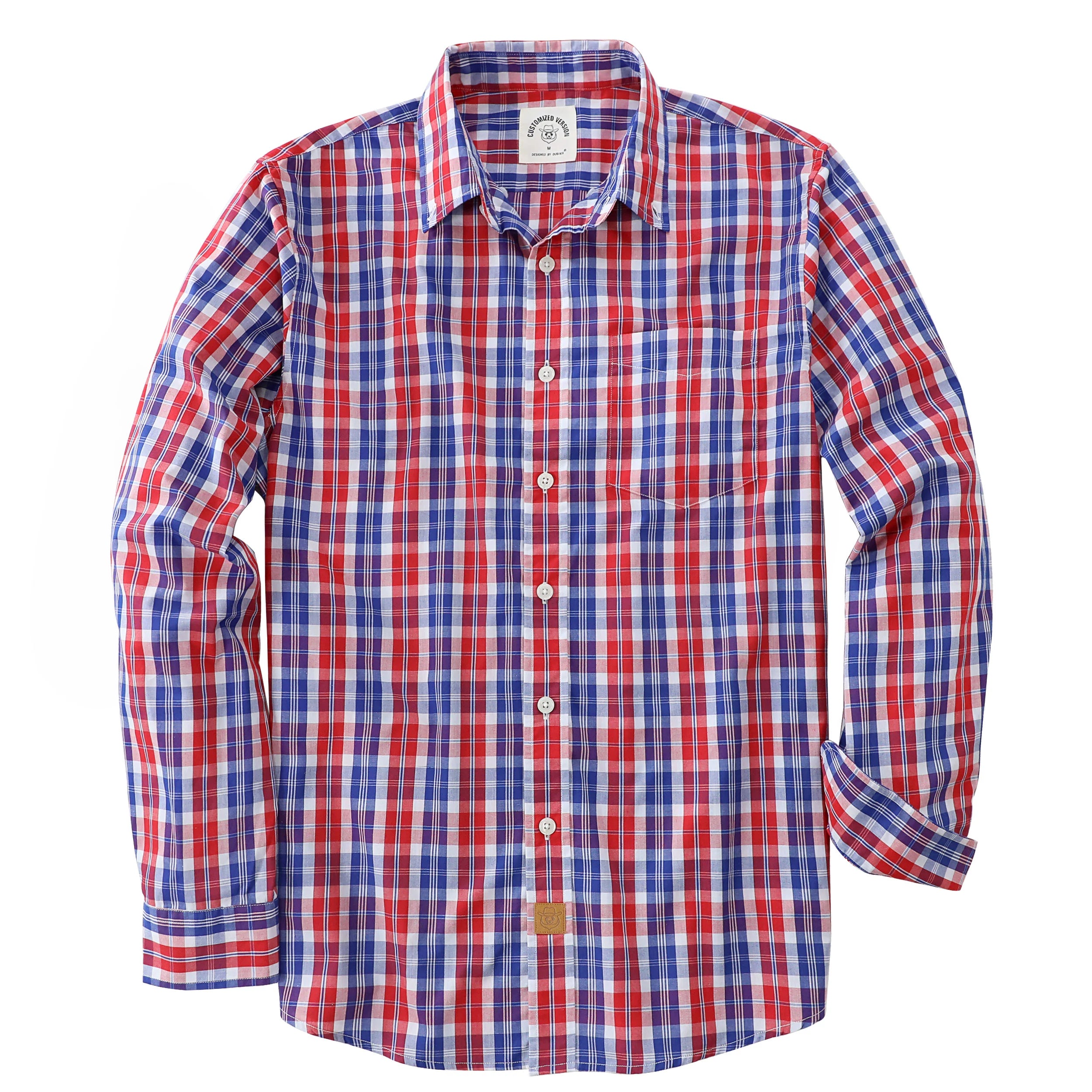 Dubinik®Herren Langarm Casual Button Down Vintage Plaid Shirts #52013