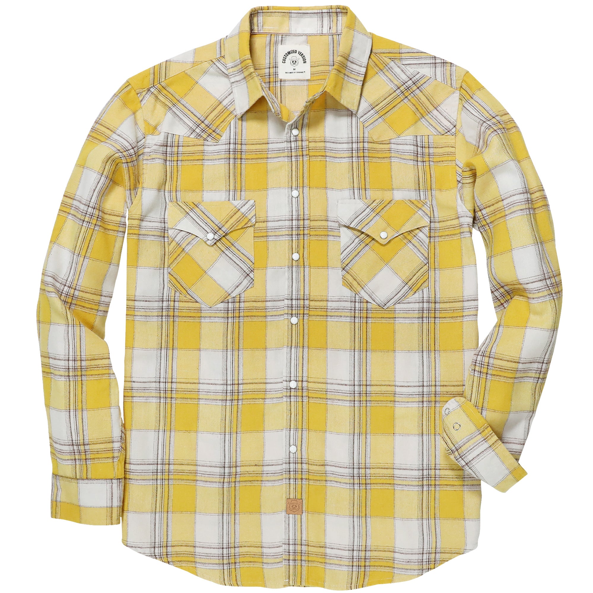 Mens Flannel Long Sleeve Pearl Snap Buttons Western Cowboy Vintage Casual Shirts #2811