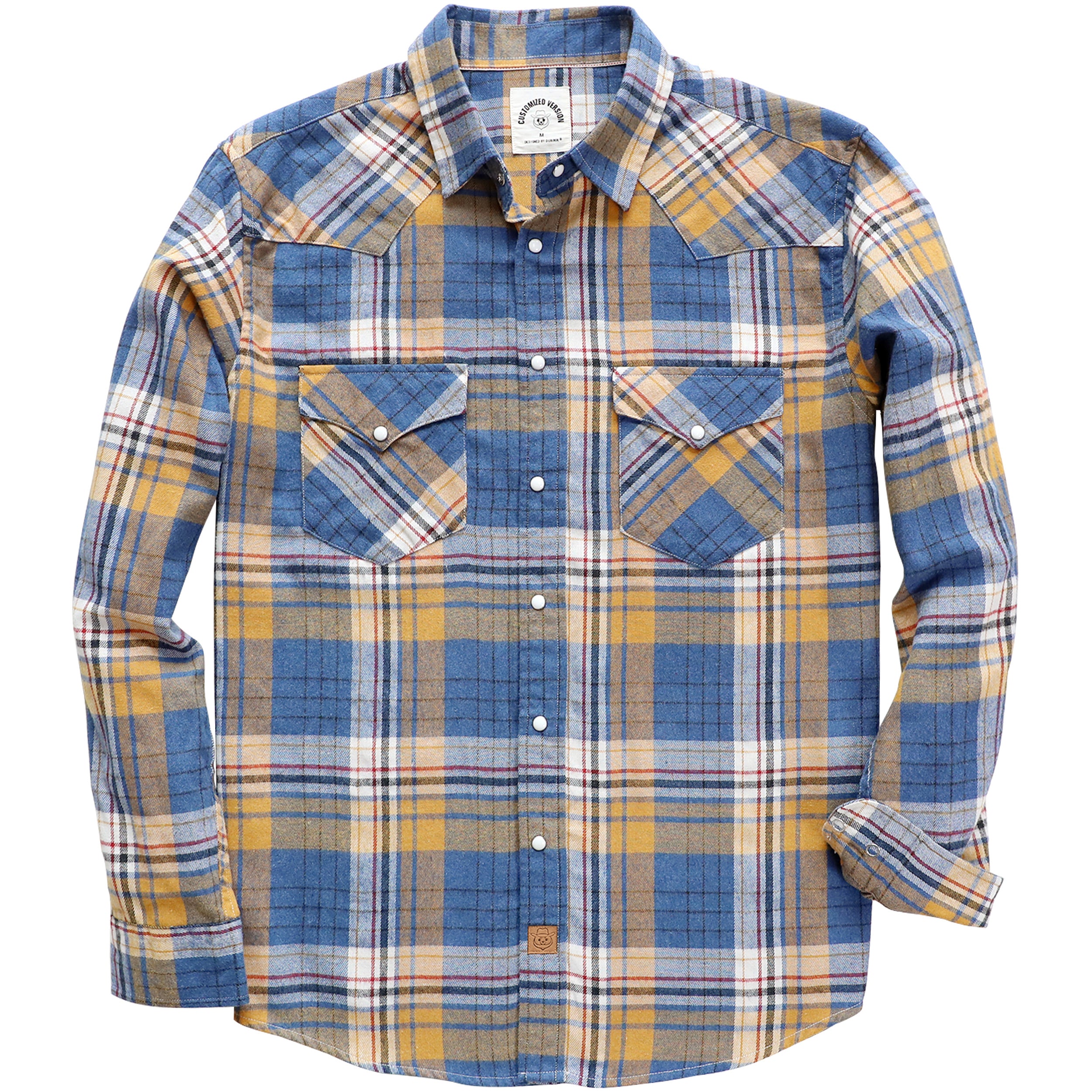 Mens Flannel Long Sleeve Pearl Snap Buttons Western Cowboy Vintage Casual Shirts #2822