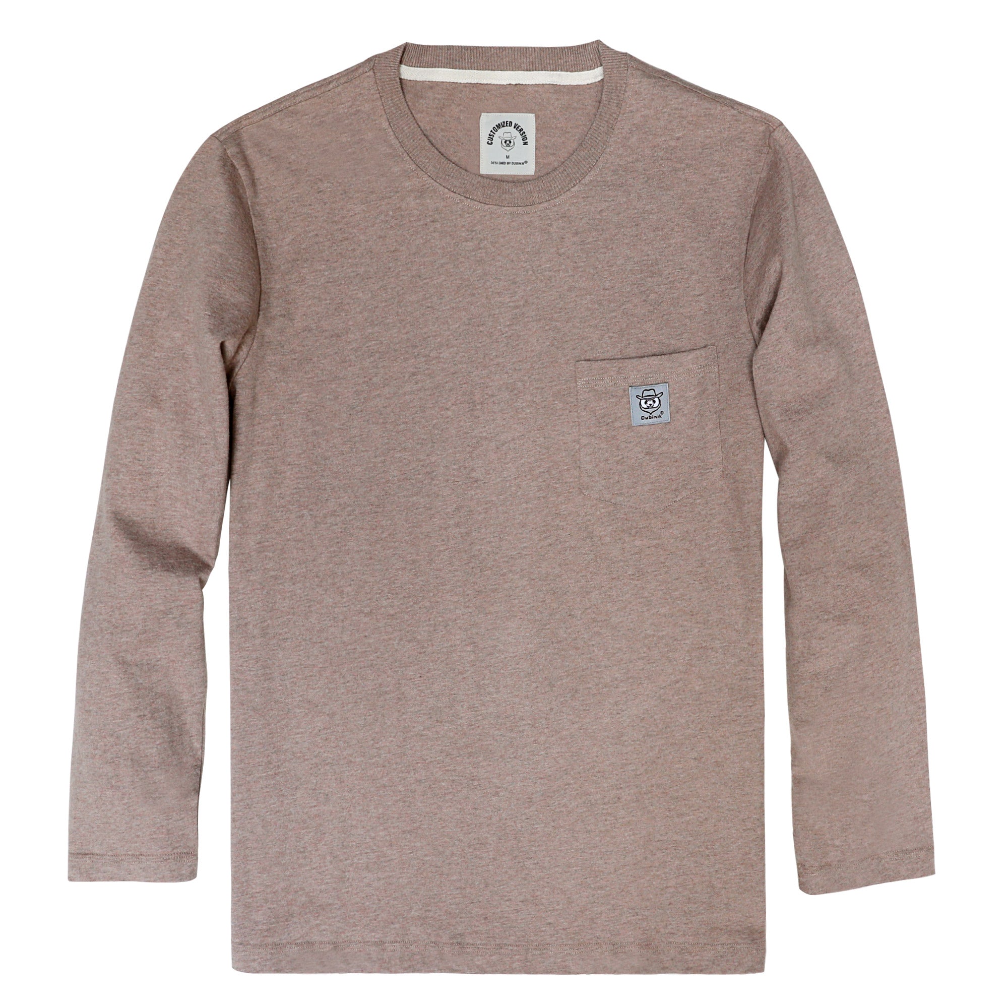 Dubinik® Men's Long Sleeve T-Shirts 100% Cotton Heightwight Workwear with Pocket#31205