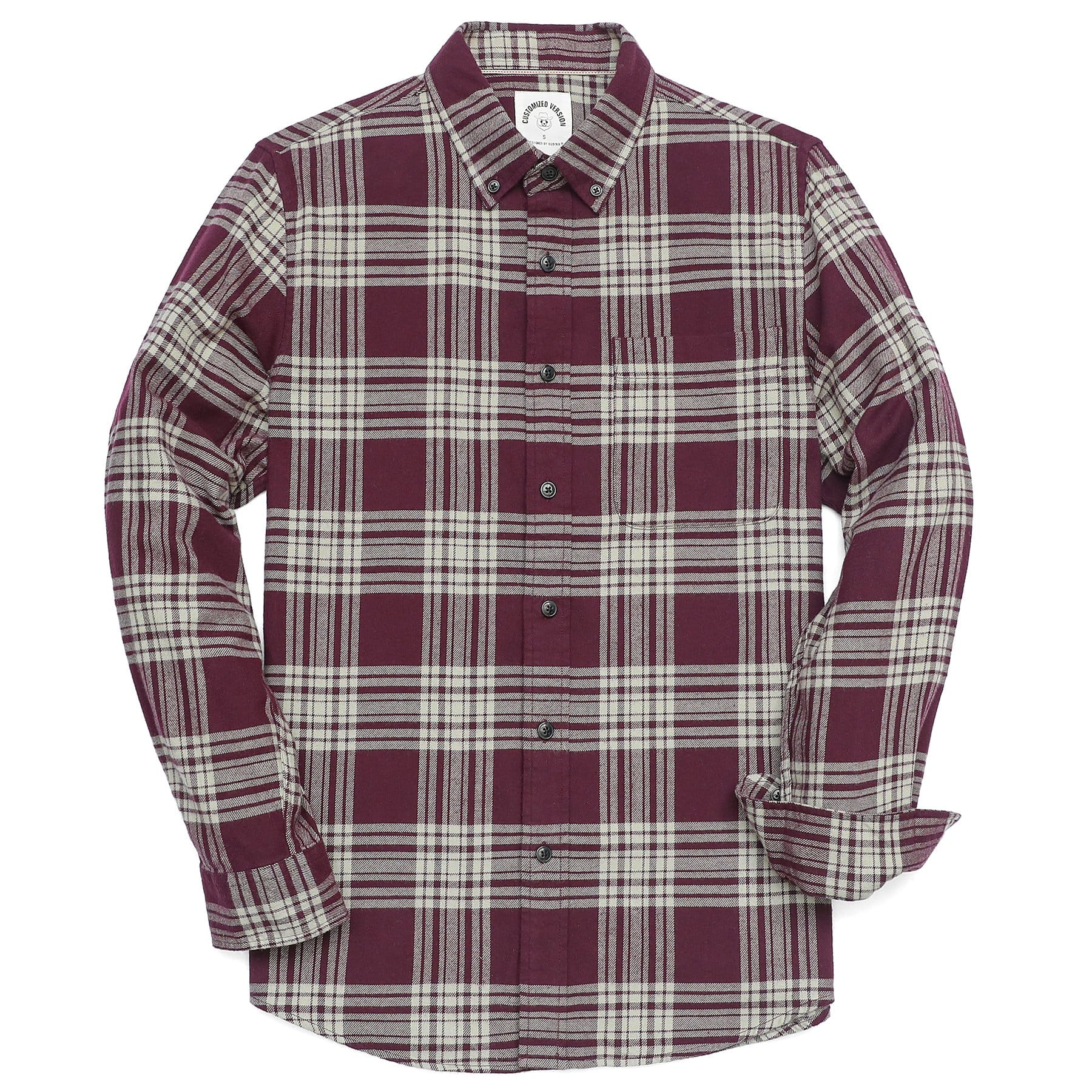 Herren Kariertes Flanell Langarmhemd #0331