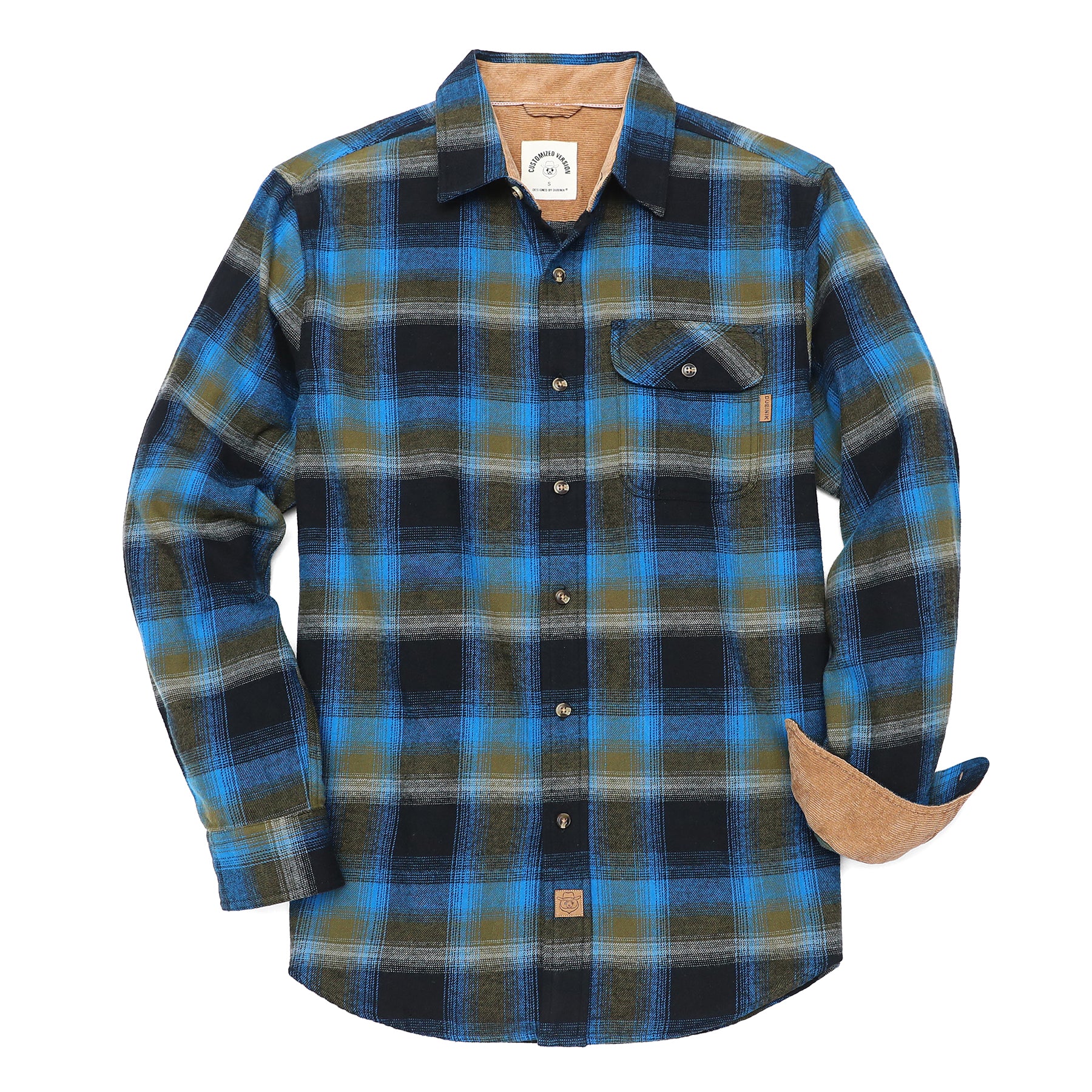 Mens Midweight Flannel Shirts Long Sleeve Casual Button Down Brushed 100% Cotton Shirt#1008