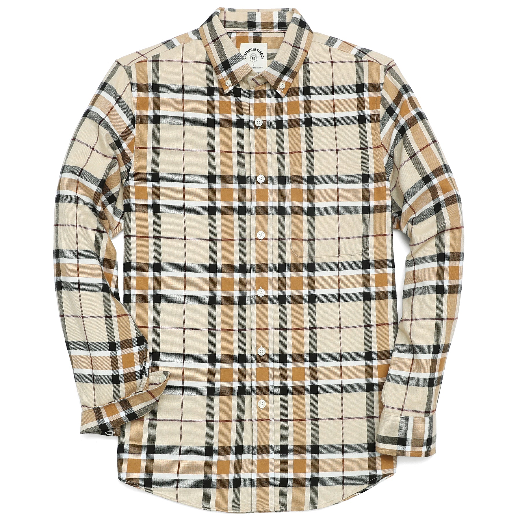 Herren Kariertes Flanell Langarmhemd #0335
