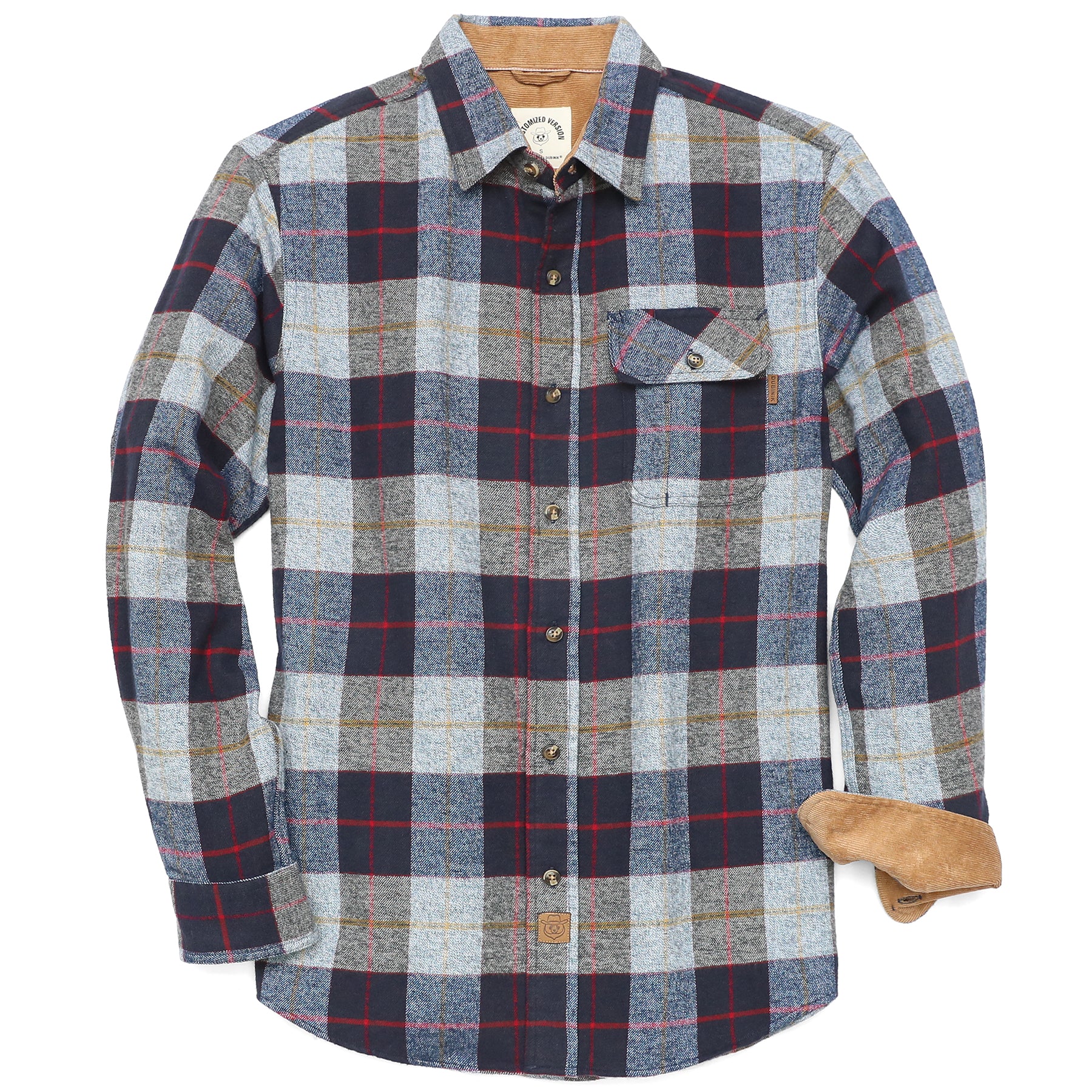 Mens Midweight Flannel Shirts Long Sleeve Casual Button Down Brushed 100% Cotton Shirt#1005
