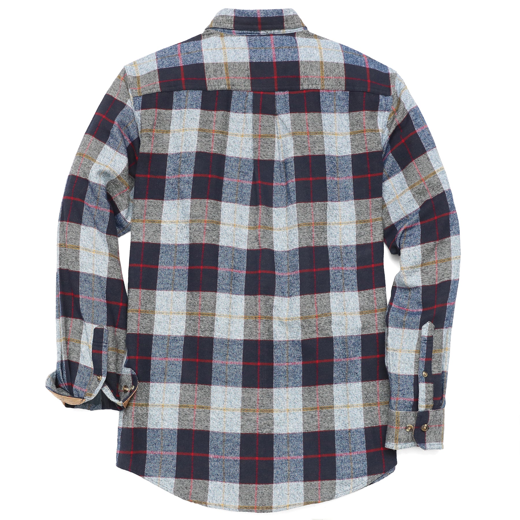 Mens Midweight Flannel Shirts Long Sleeve Casual Button Down Brushed 100% Cotton Shirt#1005