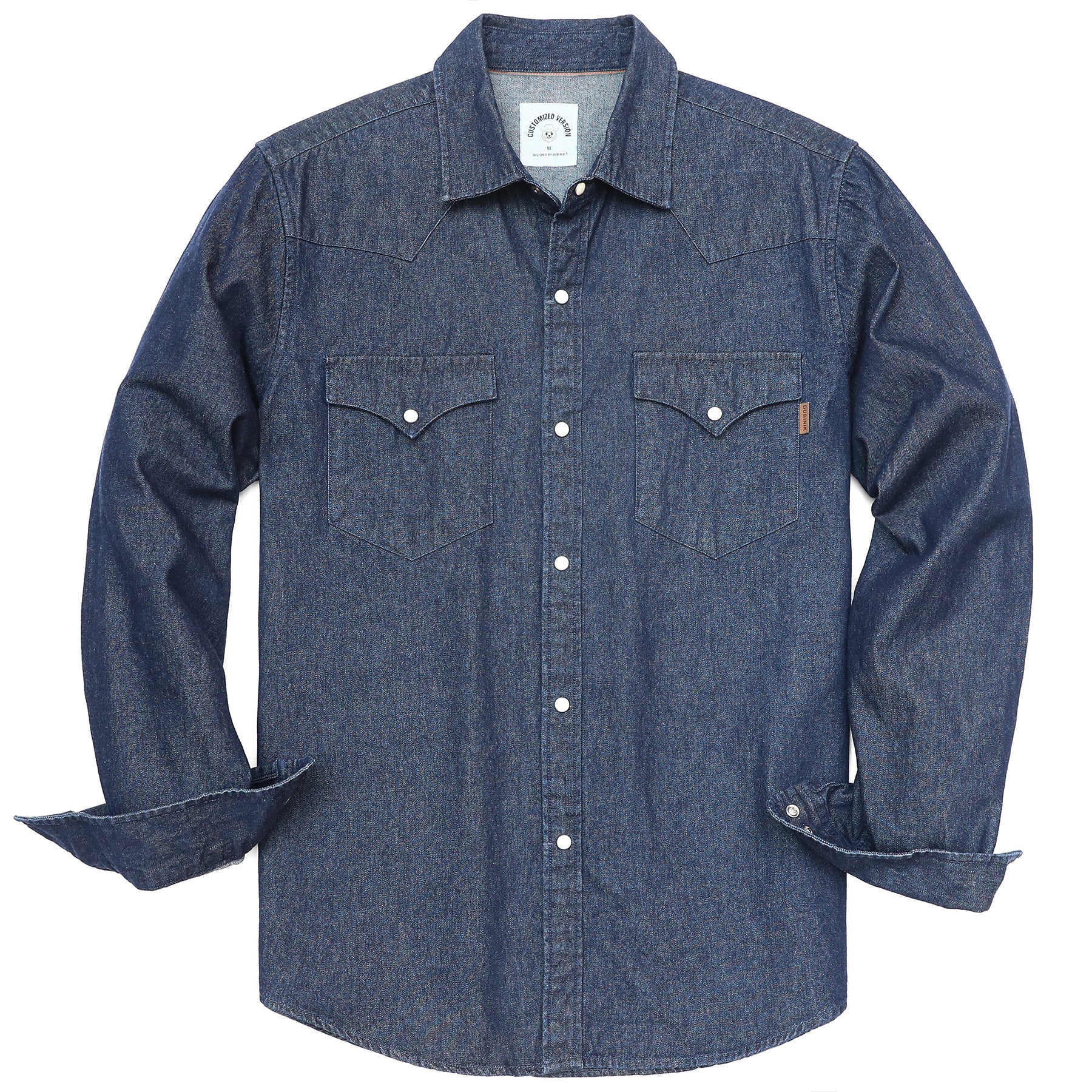 Men's cotton long sleeve denim shirt #4602