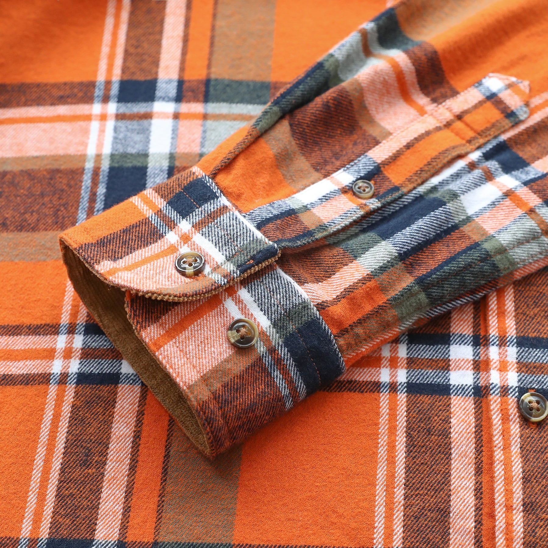 Mens Midweight Flannel Shirts Long Sleeve Casual Button Down Brushed 100% Cotton Shirt#1007