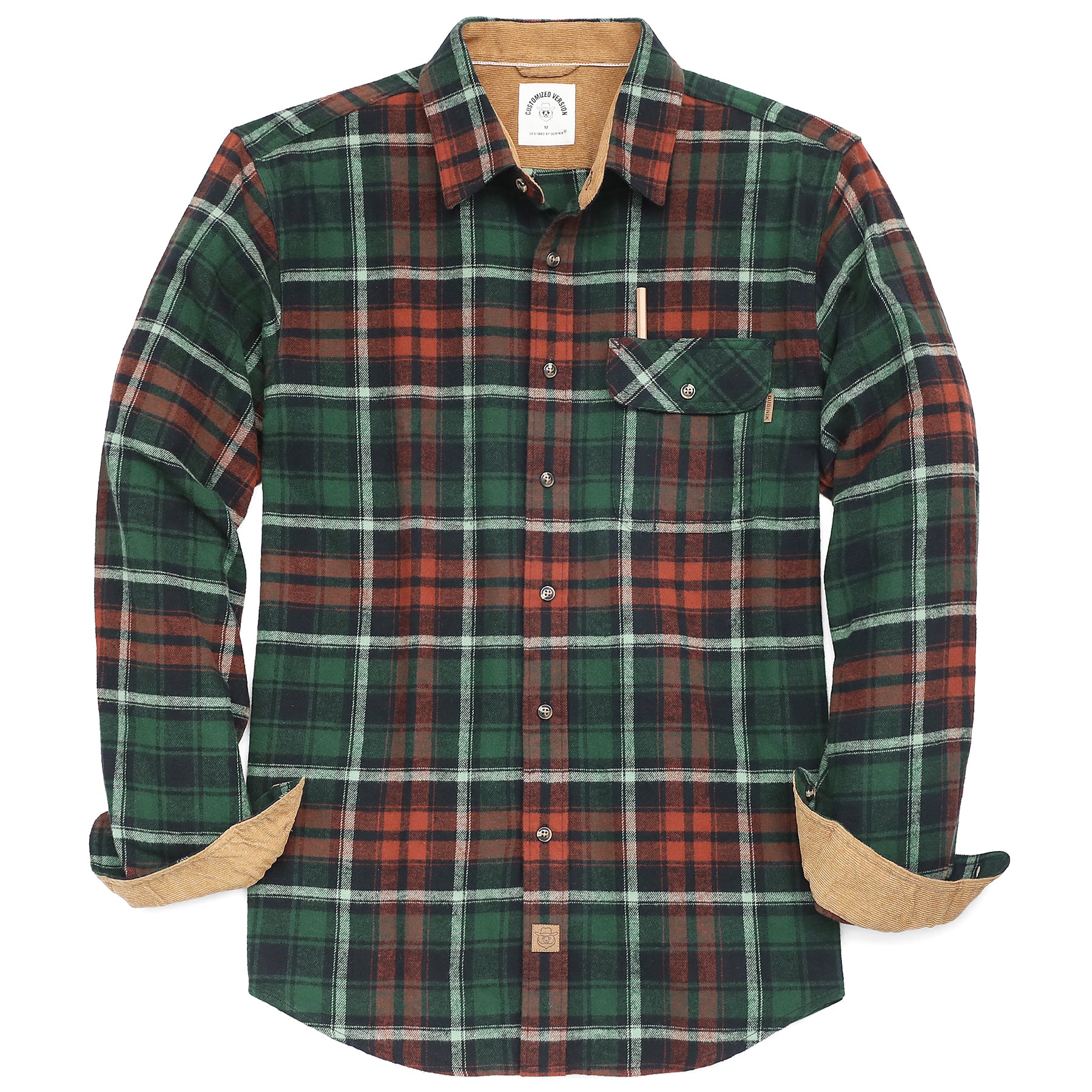 Mens Midweight Flannel Shirts Long Sleeve Casual Button Down Brushed 100% Cotton Shirt#1010