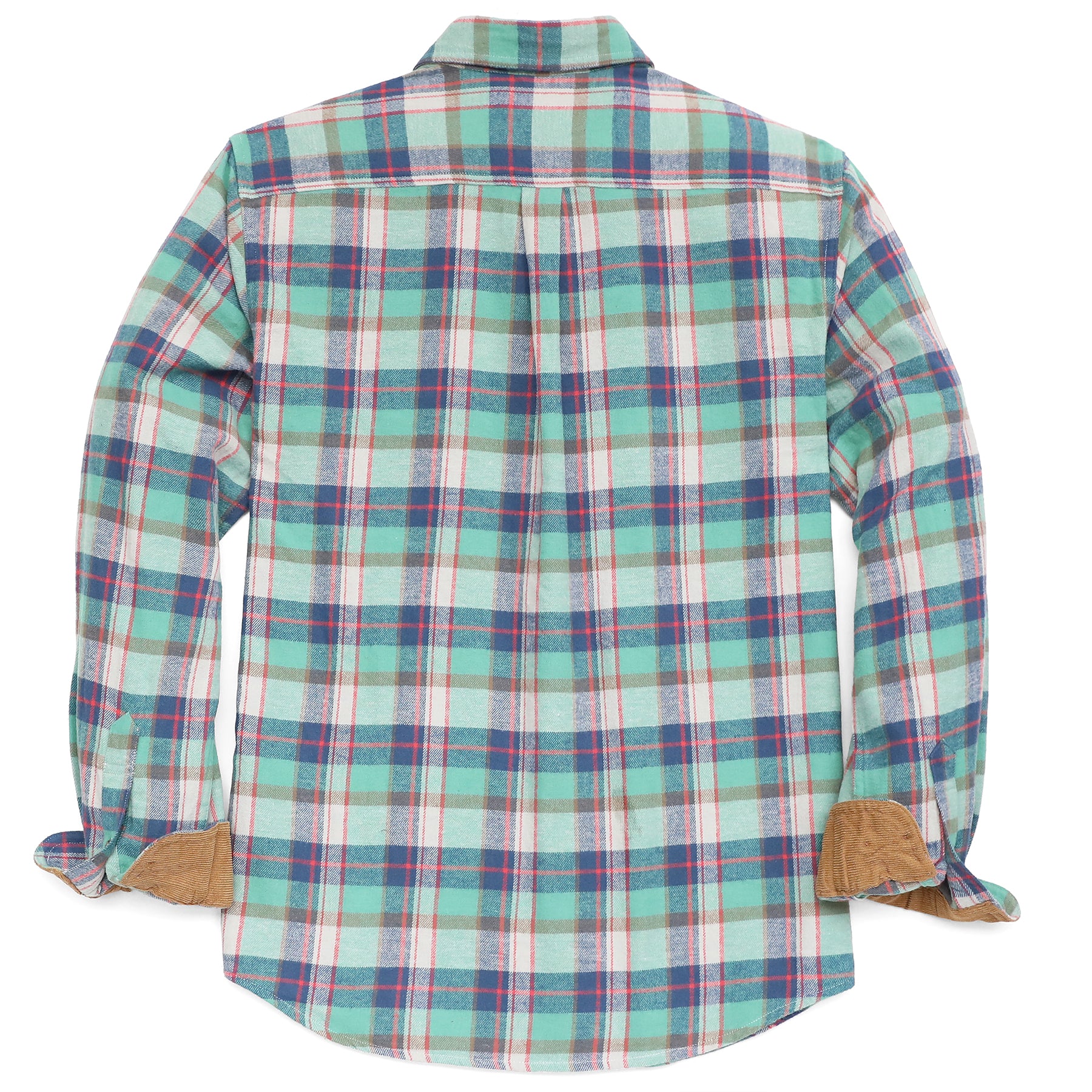 Mens Midweight Flannel Shirts Long Sleeve Casual Button Down Brushed 100% Cotton Shirt#1514