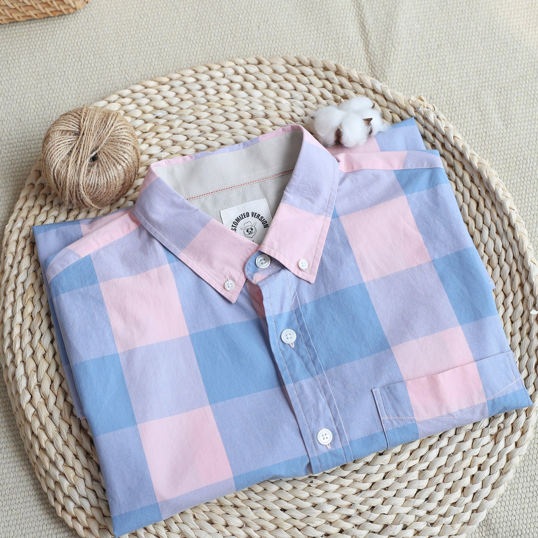 Men's casual short-sleeved cotton shirt #0025