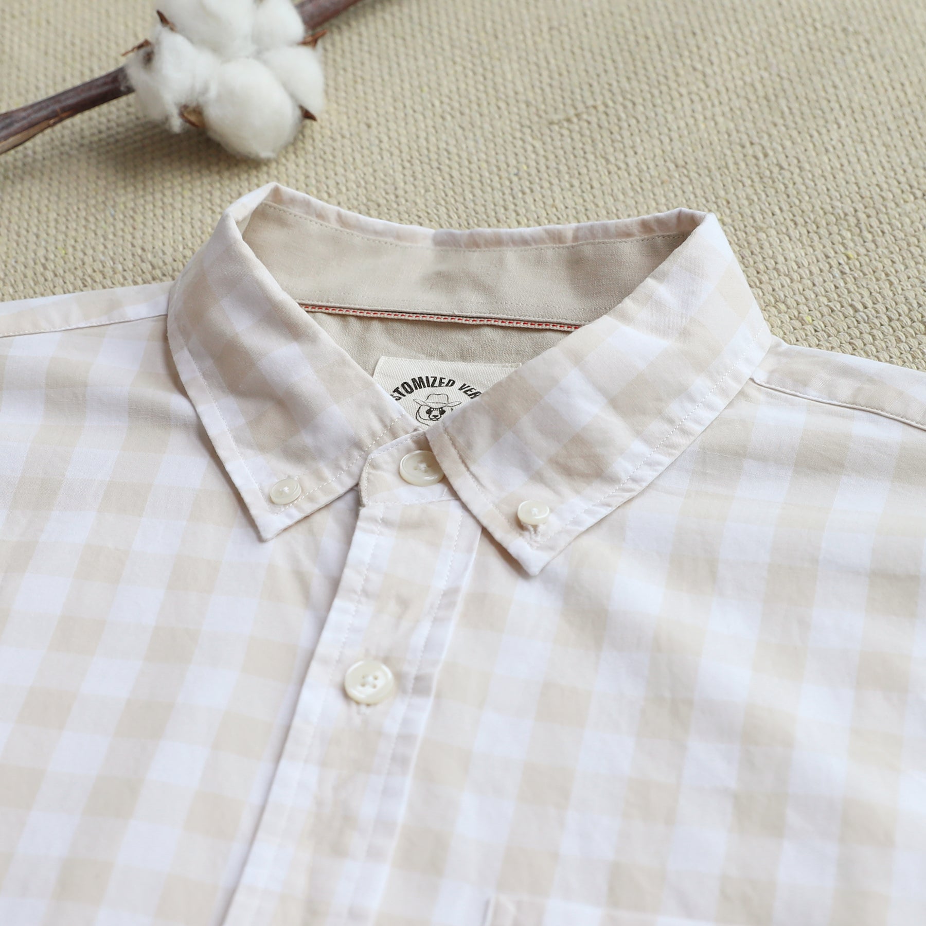 Men's casual short-sleeved cotton shirt #0023