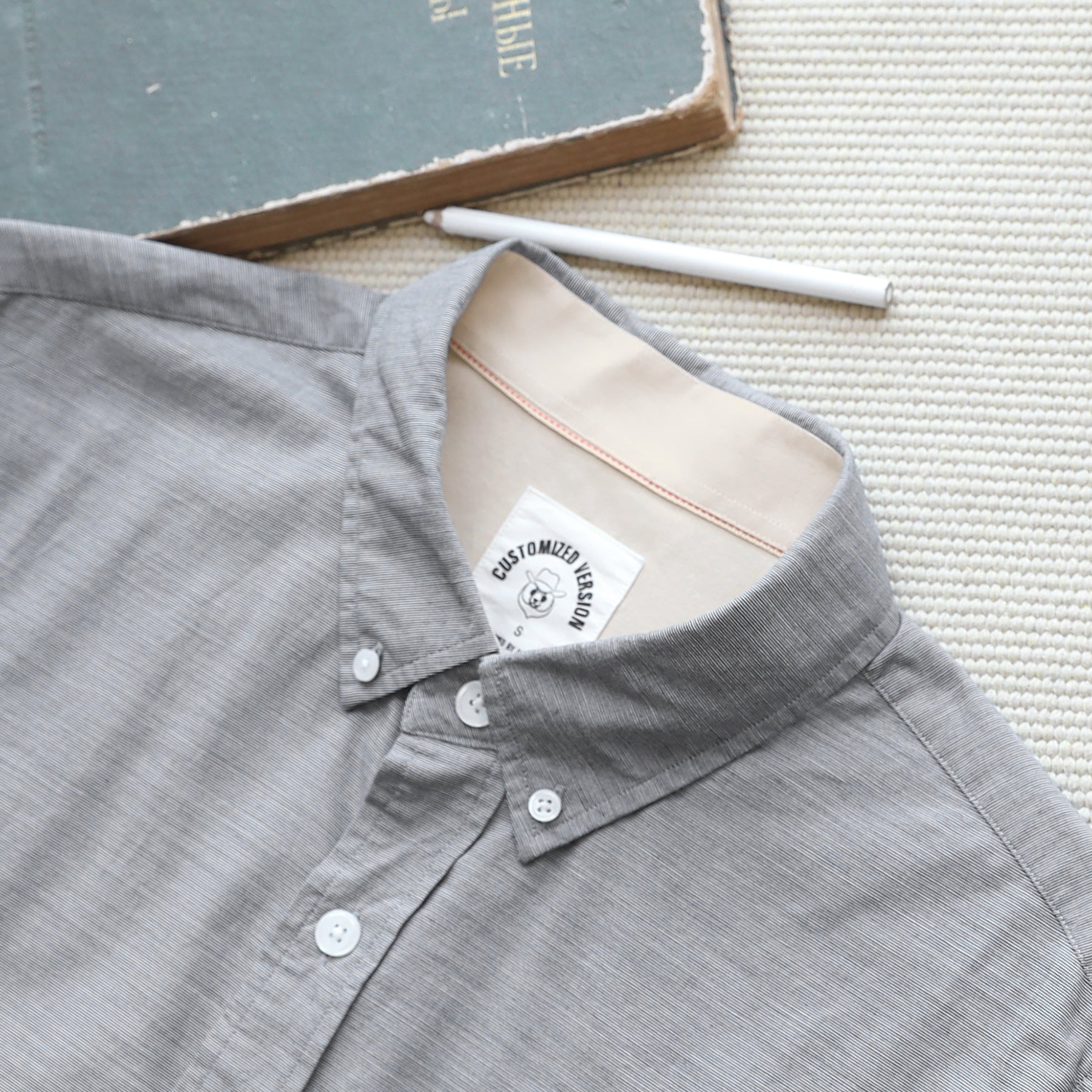 Men's casual short-sleeved cotton shirt #0018