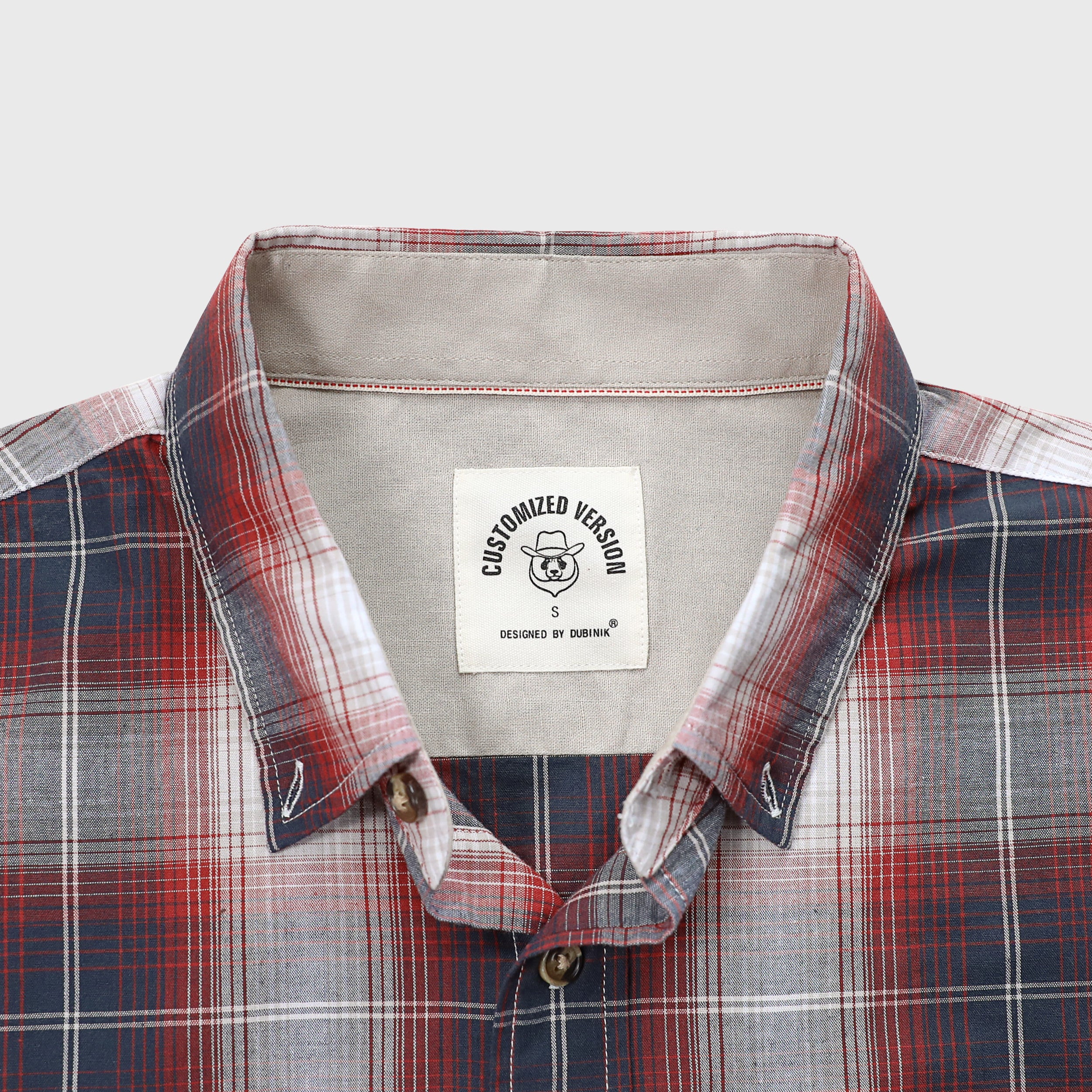Chemises boutonnées à manches courtes pour hommes Dubinik®, 100 % coton, décontractées, à carreaux, avec poche, n° 0110