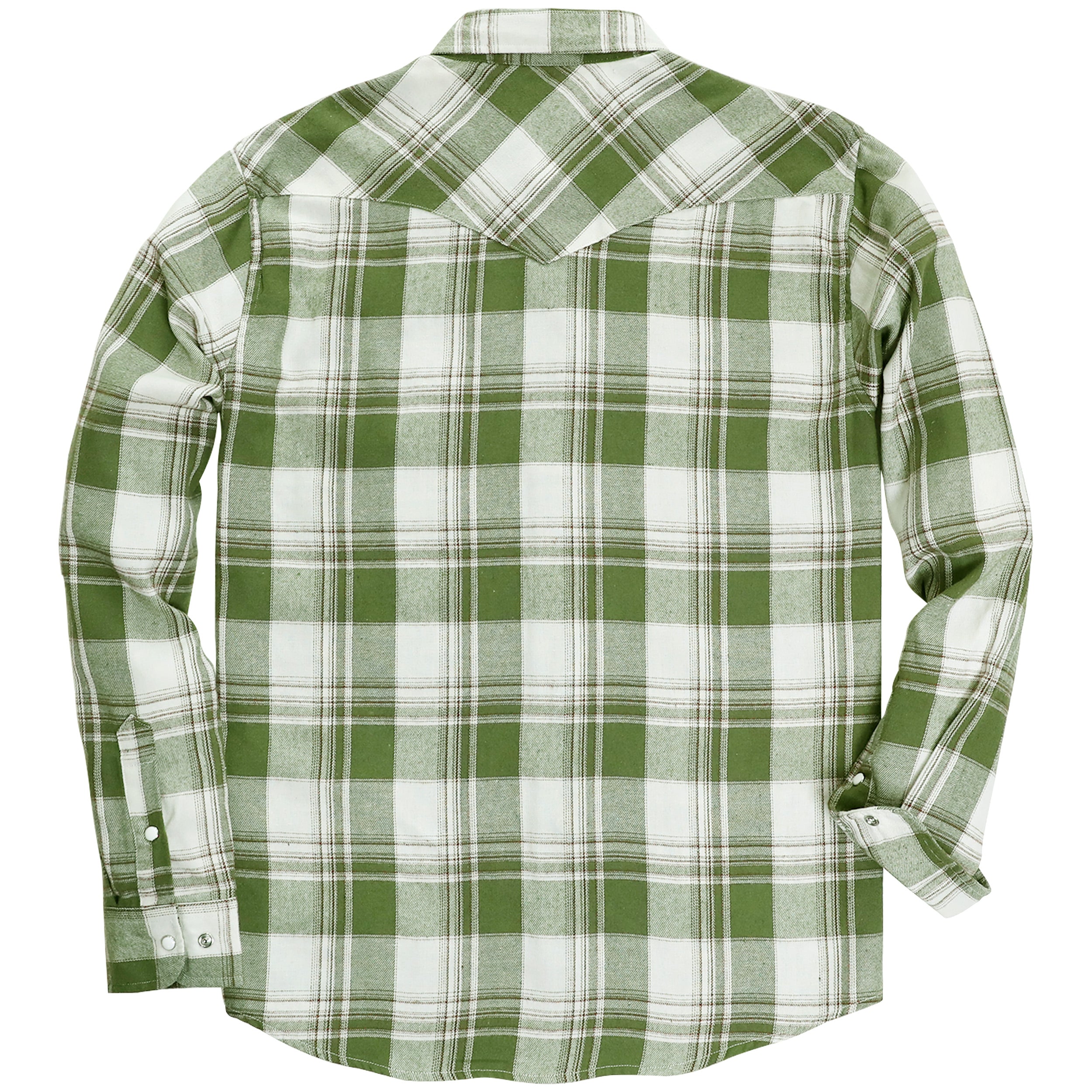Mens Flannel Long Sleeve Pearl Snap Buttons Western Cowboy Vintage Casual Shirts #2815