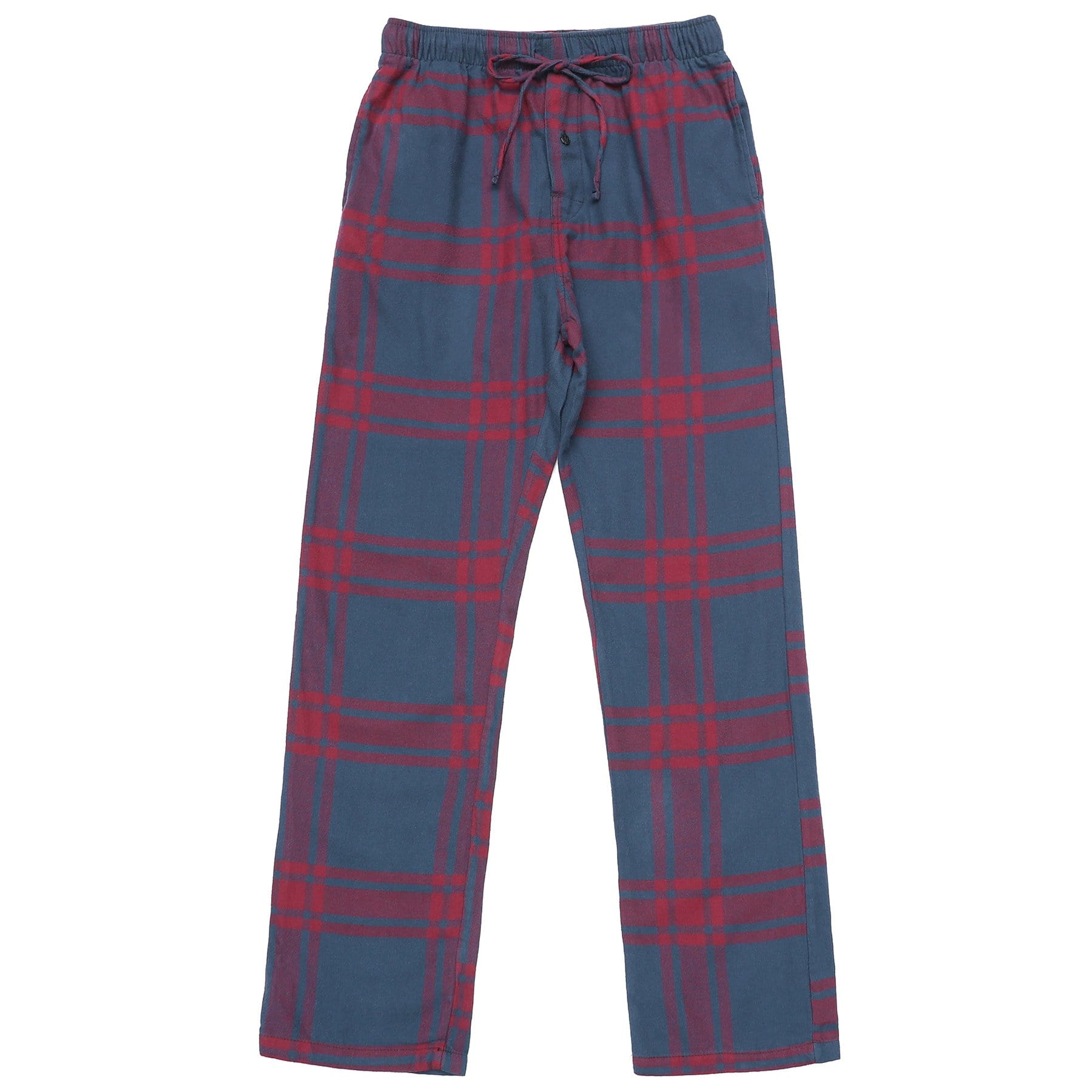 Pyjama en flanelle de coton à carreaux, pantalon de nuit et de détente, bas de pyjama avec poches et braguette boutonnée #3001