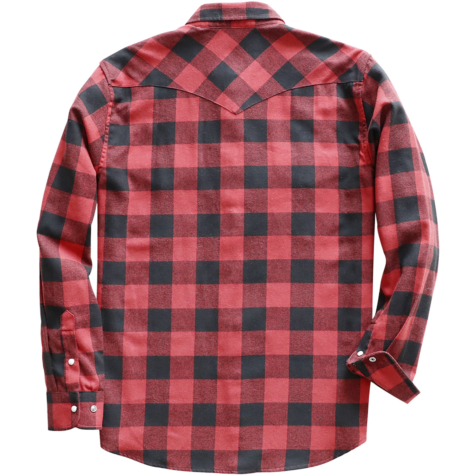Mens Buffalo Plaid Flannel Long Sleeve Pearl Snap Buttons Western Cowboy Vintage Casual Shirts #2802