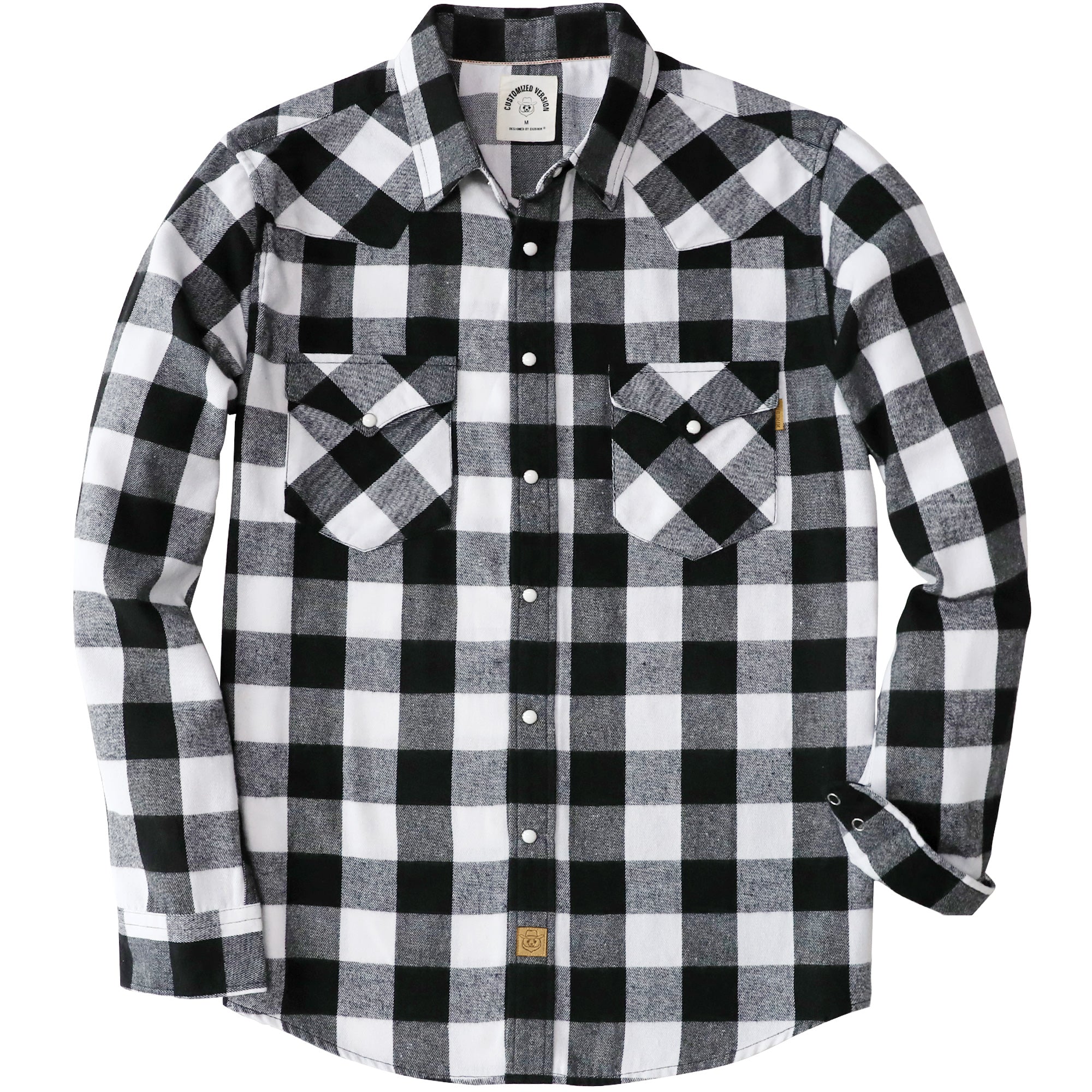 Mens Flannel Long Sleeve Pearl Snap Buttons Western Cowboy Vintage Casual Shirts #2801