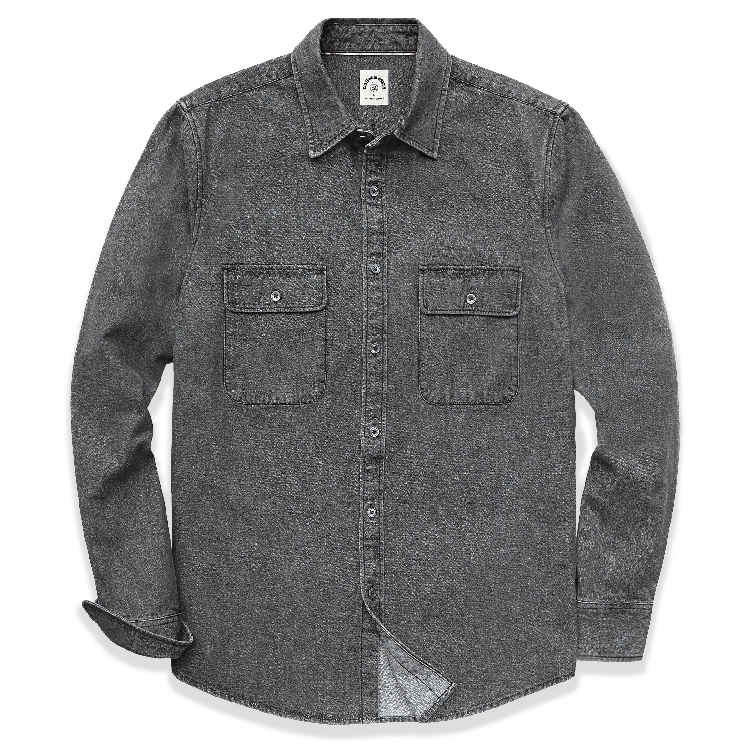 Chemise en jean à manches longues en coton pour homme #4503