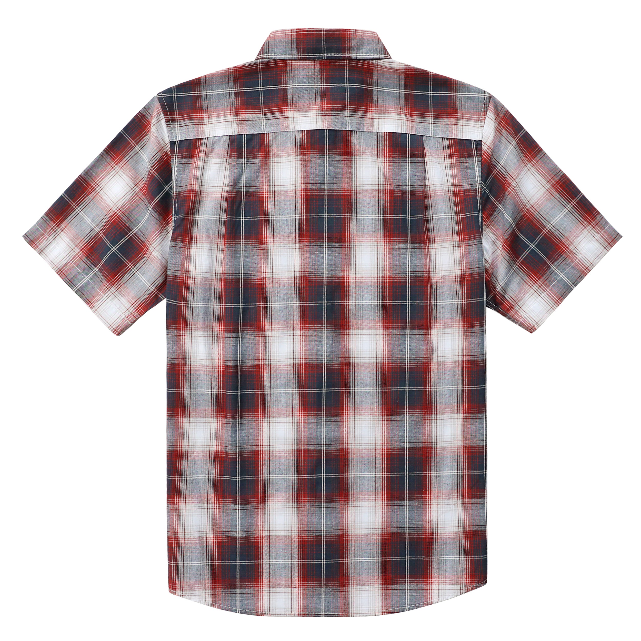 Chemises boutonnées à manches courtes pour hommes Dubinik®, 100 % coton, décontractées, à carreaux, avec poche, n° 0110
