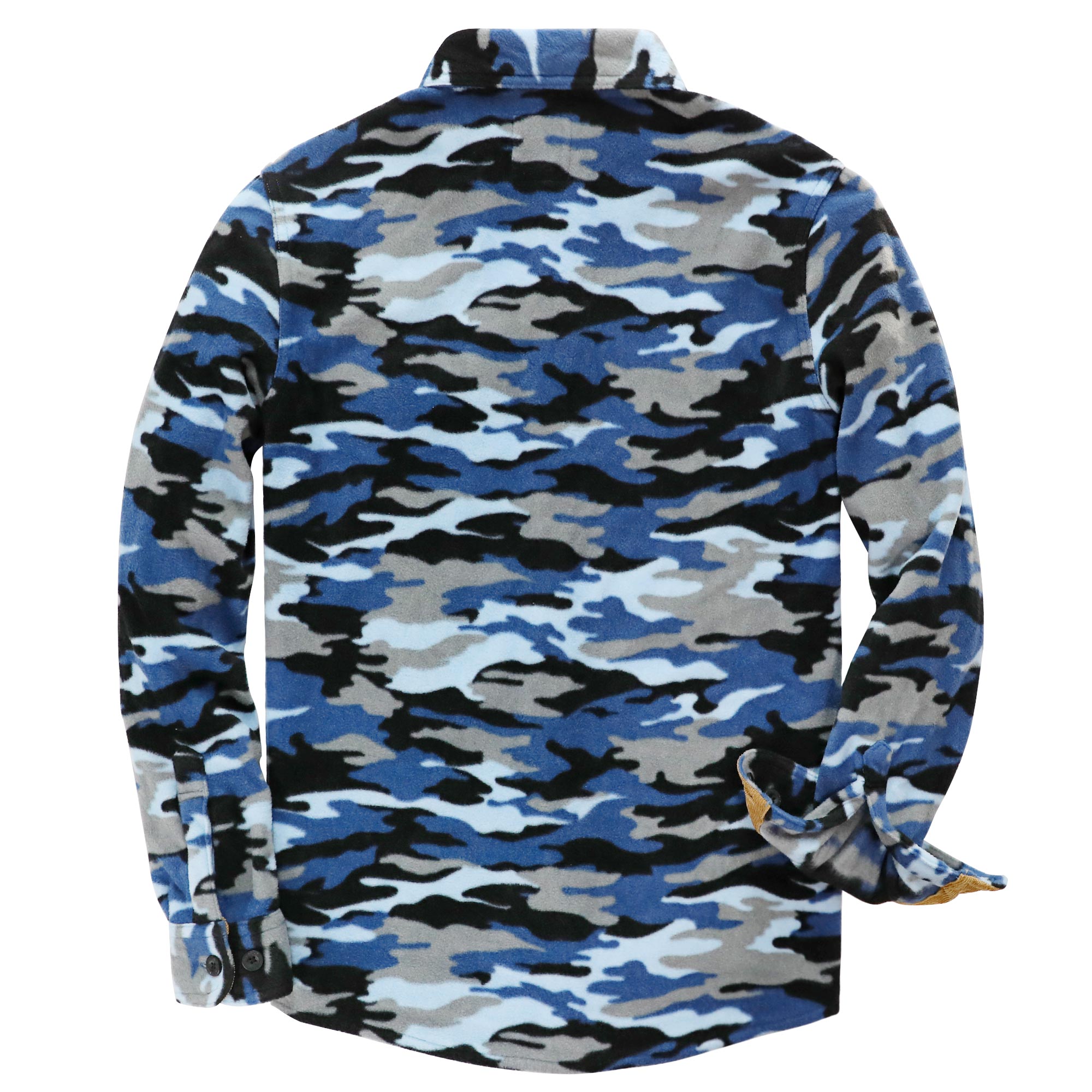 Mens Long Sleeve Fleece Shirt Casual Button Down Light-in-weight Shirt #1822