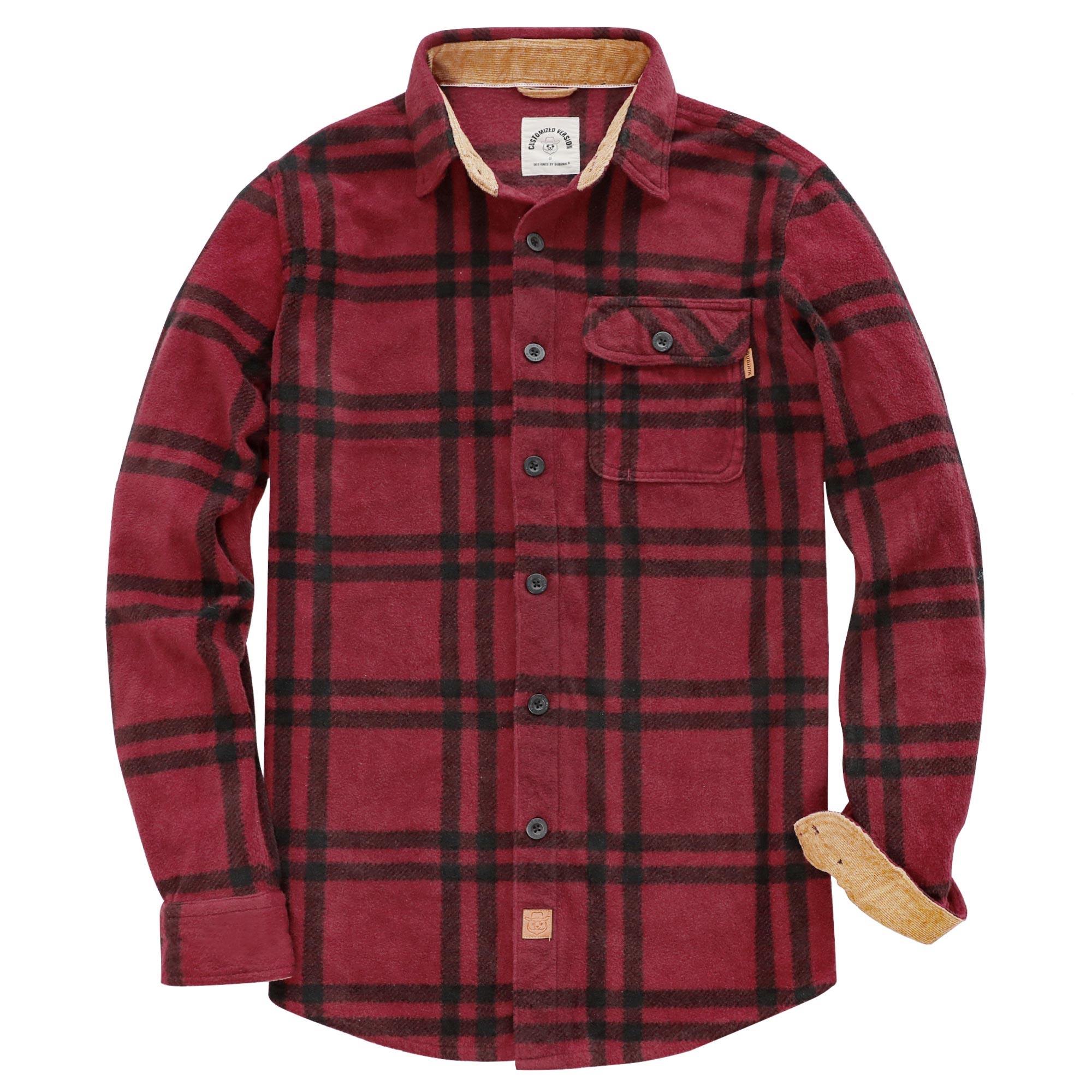 Mens Long Sleeve Fleece Shirt Casual Button Down Light-in-weight Shirt #1818