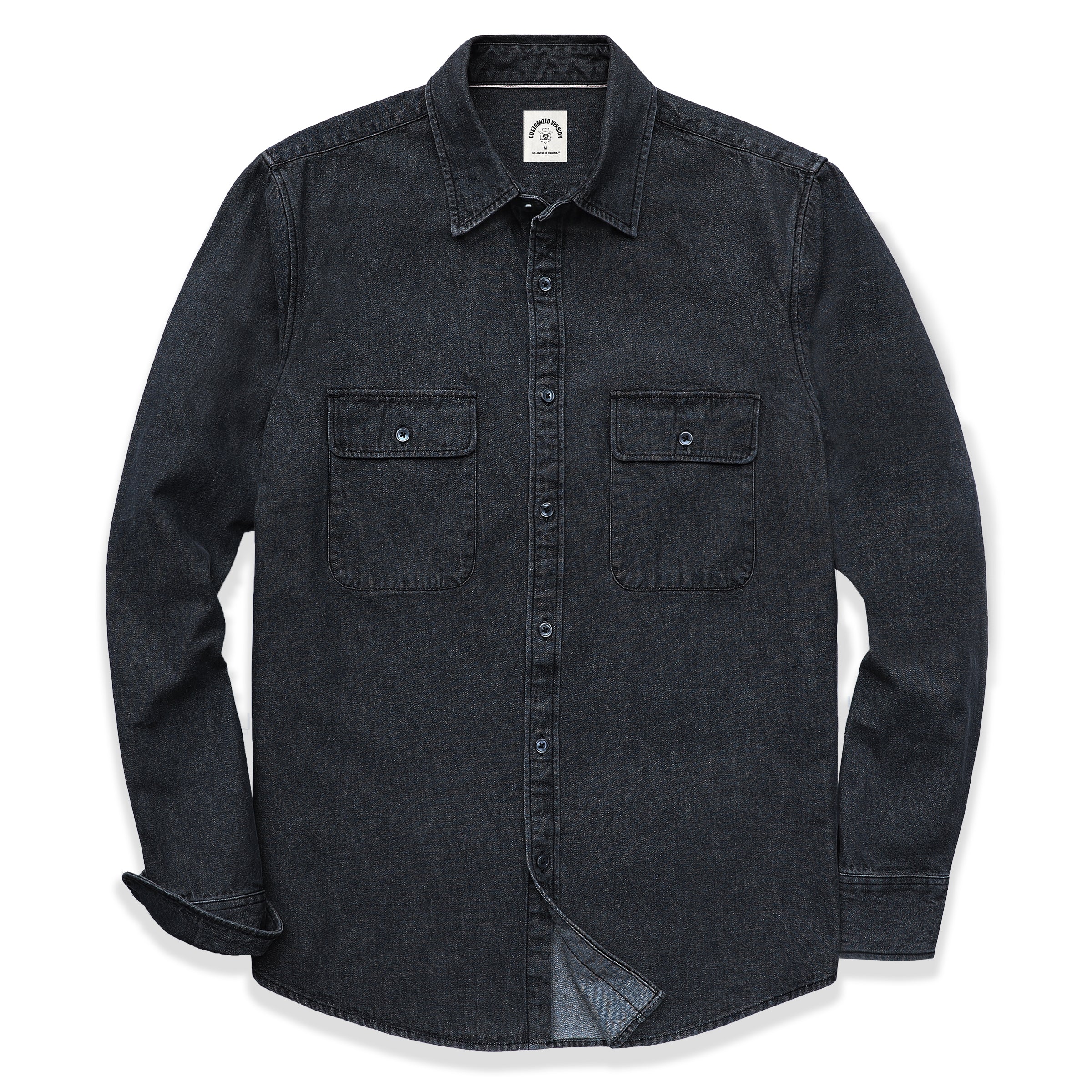 Chemise boutonnée en jean pour homme, coupe classique, décontractée, pour le travail, #4505