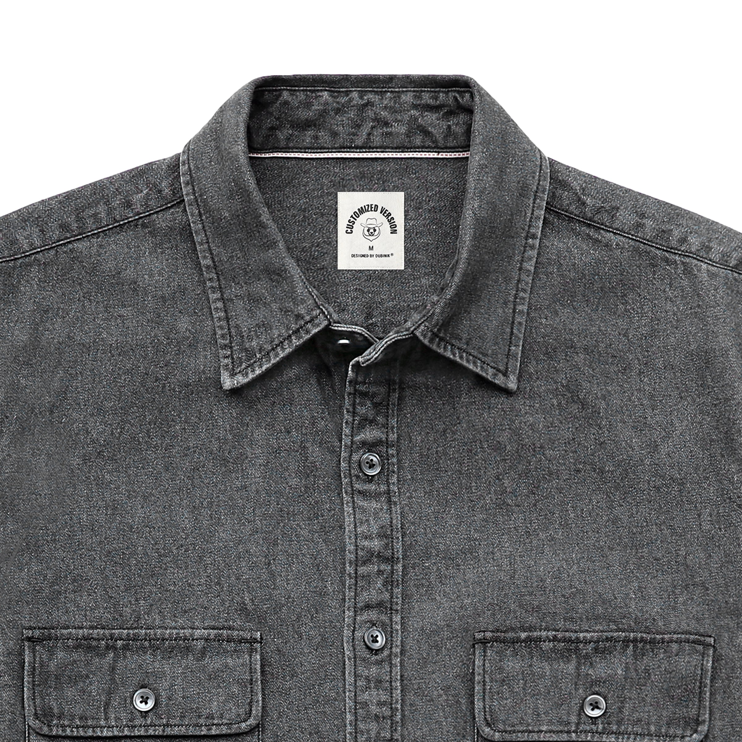 Chemise en jean à manches longues en coton pour homme #4503