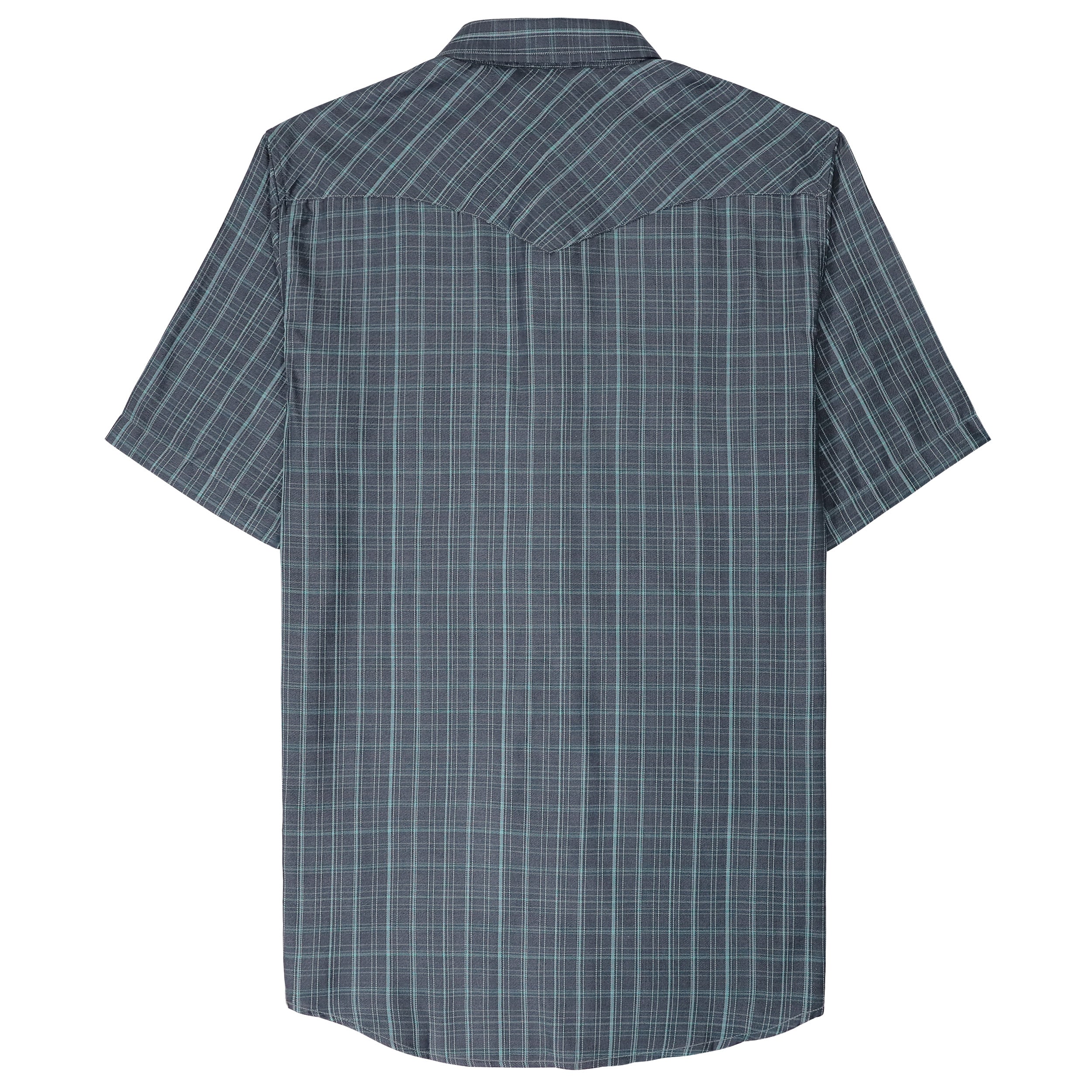 Chemises à carreaux à manches courtes en fibre de bambou Dubinik® pour hommes, style cowboy occidental, style vintage décontracté, avec boutons-pression nacrés, #2915