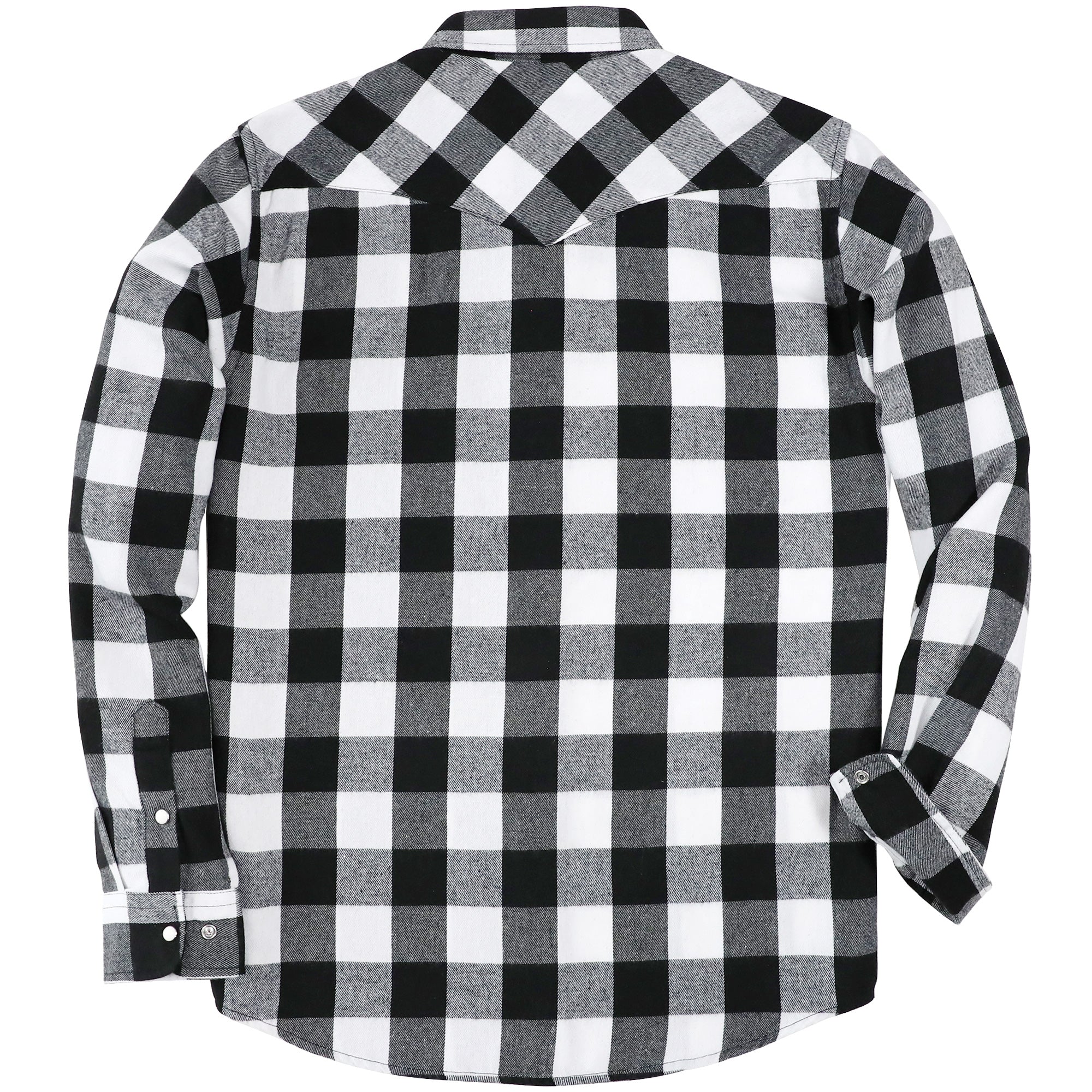Mens Flannel Long Sleeve Pearl Snap Buttons Western Cowboy Vintage Casual Shirts #2801