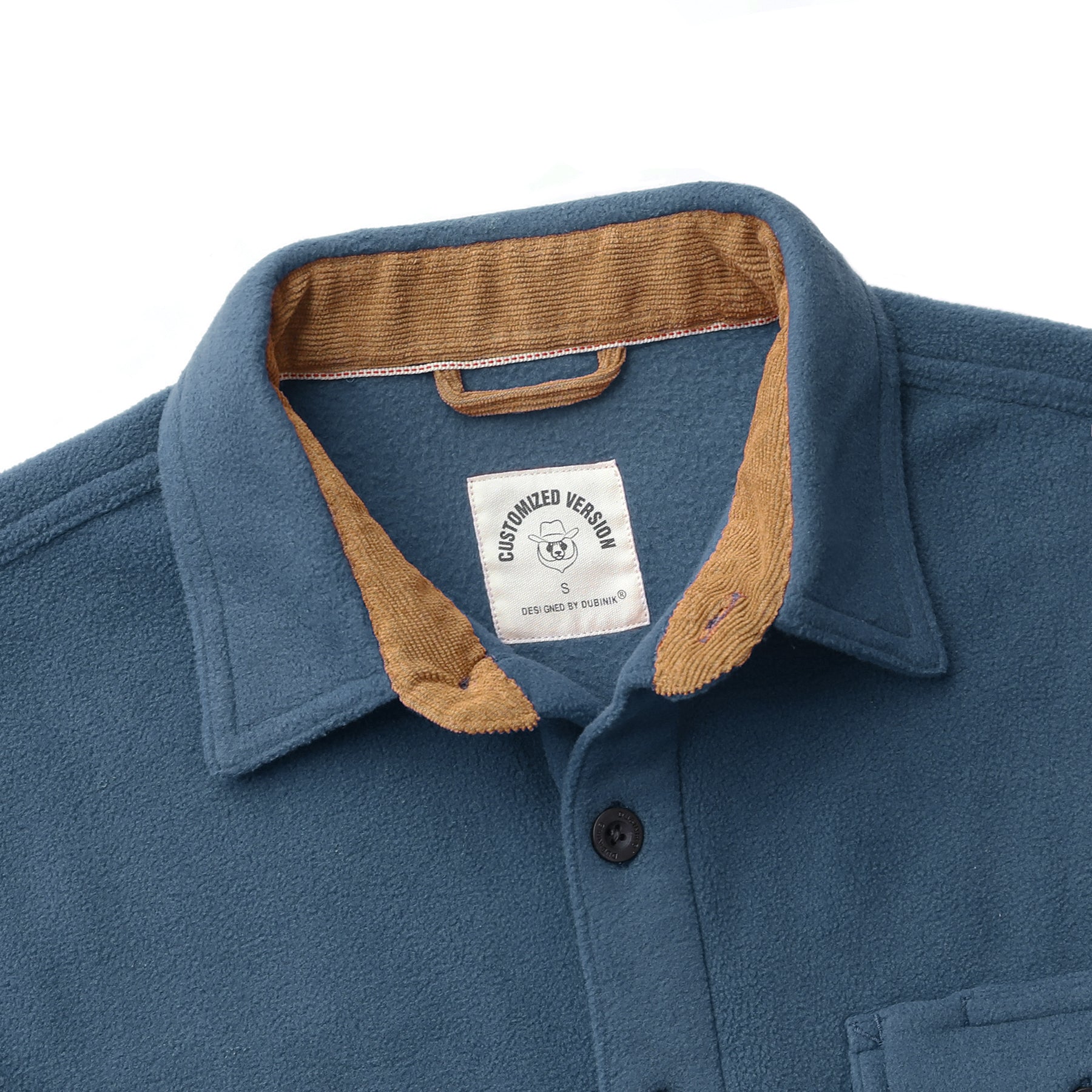 Mens Long Sleeve Fleece Shirt Casual Button Down Light-in-weight Shirt #0247