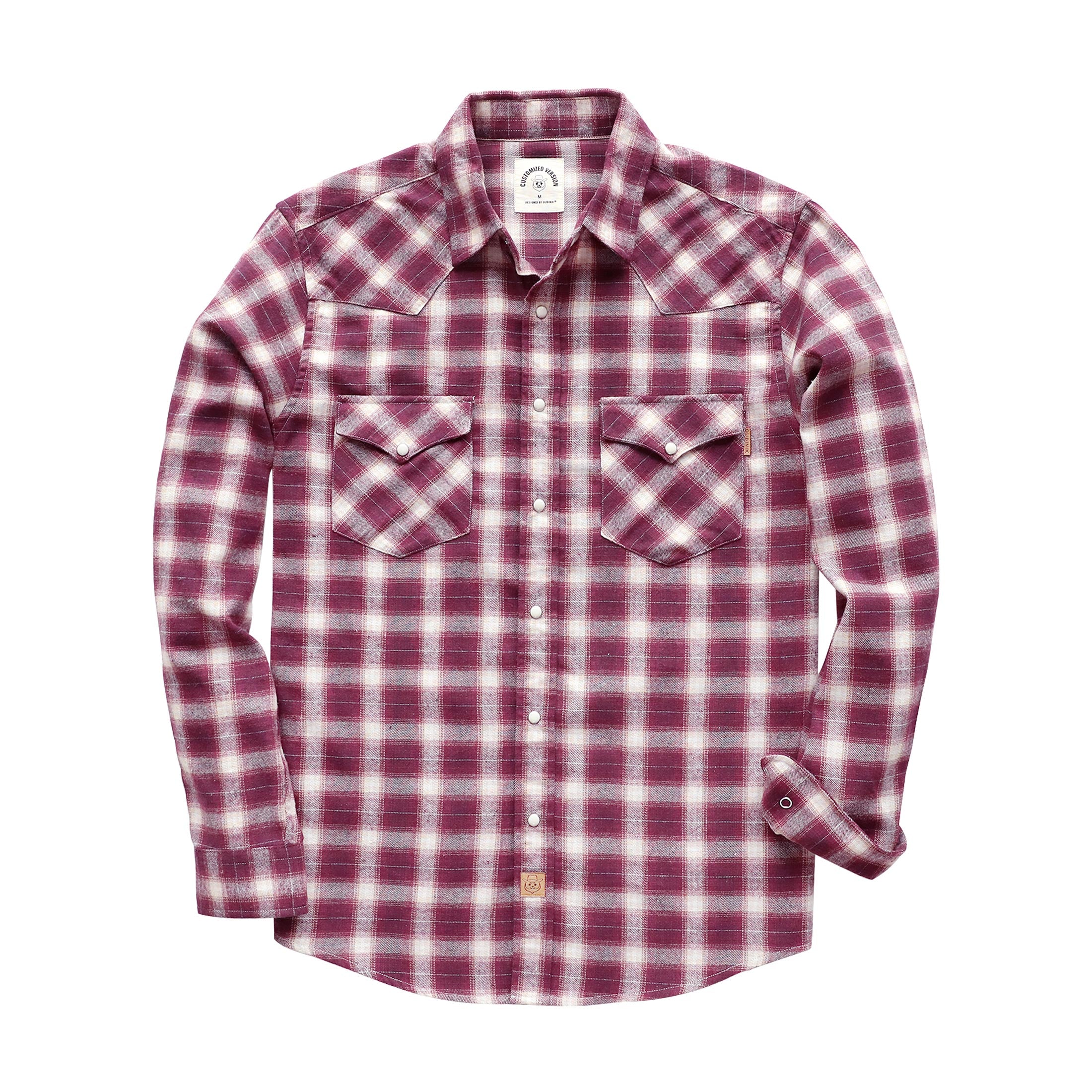 Mens Flannel Long Sleeve Pearl Snap Buttons Western Cowboy Vintage Casual Shirts #2818