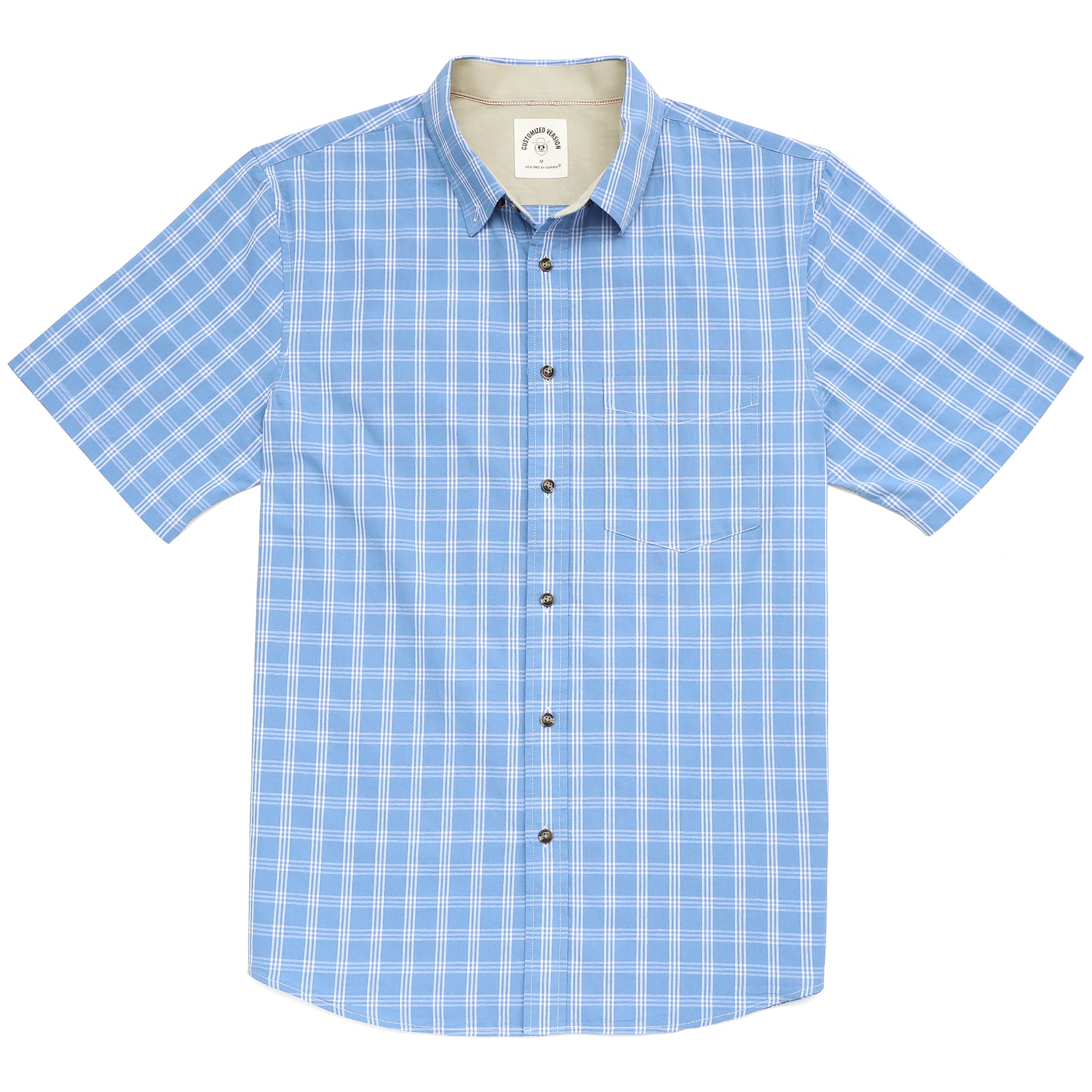 Men's casual short-sleeved cotton shirt #0017